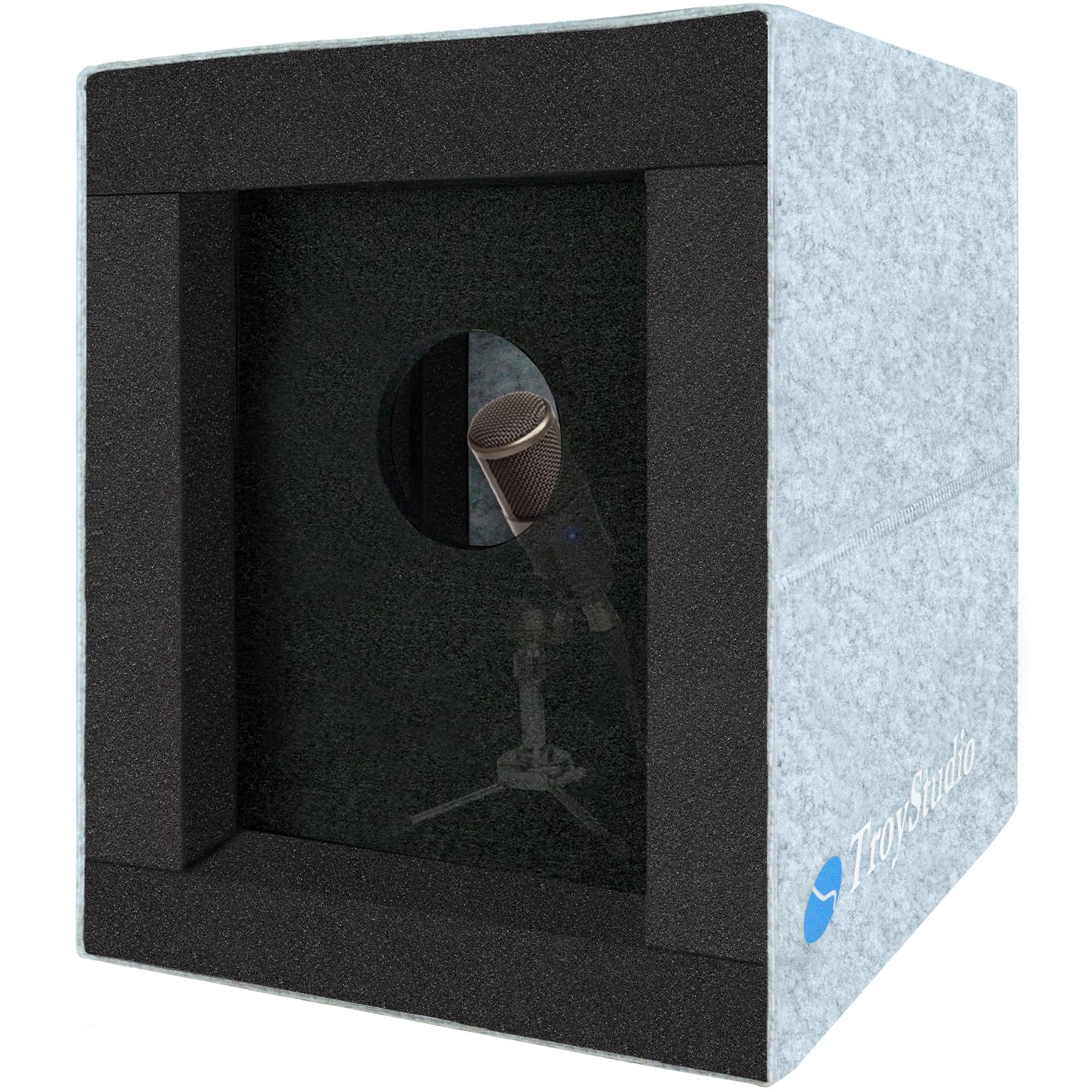 BXI Cabina vocal cerrada, caja de aislamiento de micrófono portátil, filtro reflectante plegable con espuma acústica y paneles, grabación de sonido, equipo de estudio en casa para podcast, música, voz