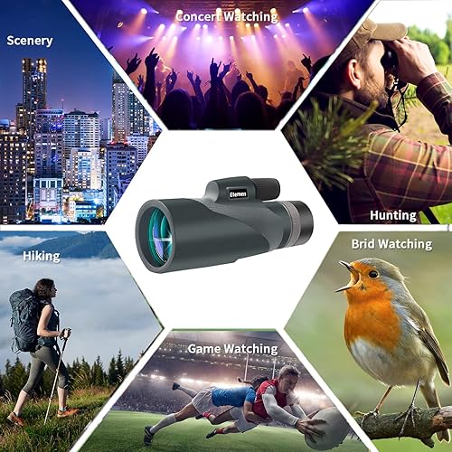 Miniatura 5 de Telescopio monocular de 16 x 60 para adultos, telescopio Etemen con soporte para teléfono inteligente y trípode, telescopio monocular HD de alta