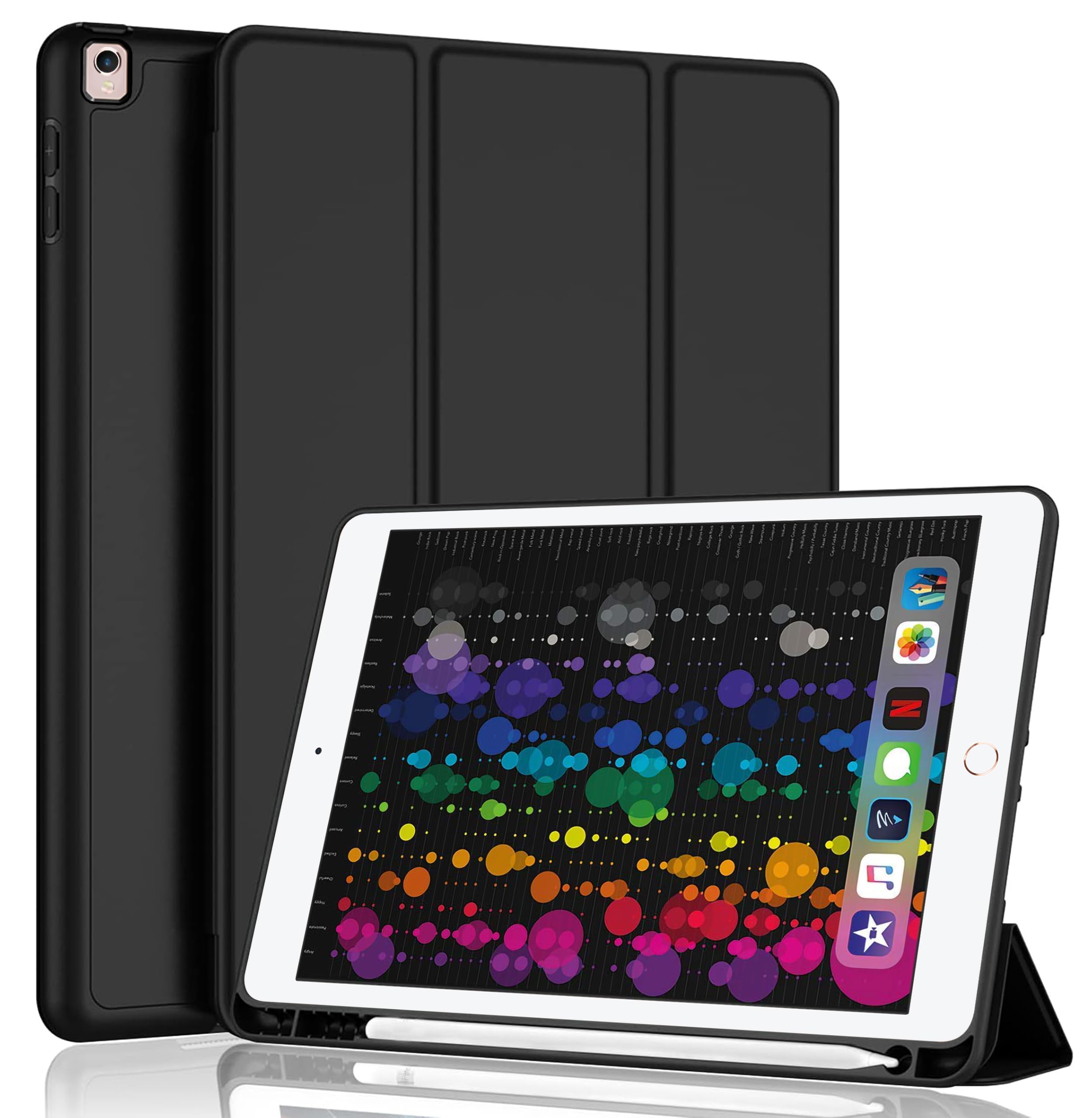 TGK Trifold Flip Back Cover for iPad Pro 10.5 inch Case 2017 with Pencil Holder (Black) (B0D9TM2W66) Amazon Price History, Amazon Price Tracker