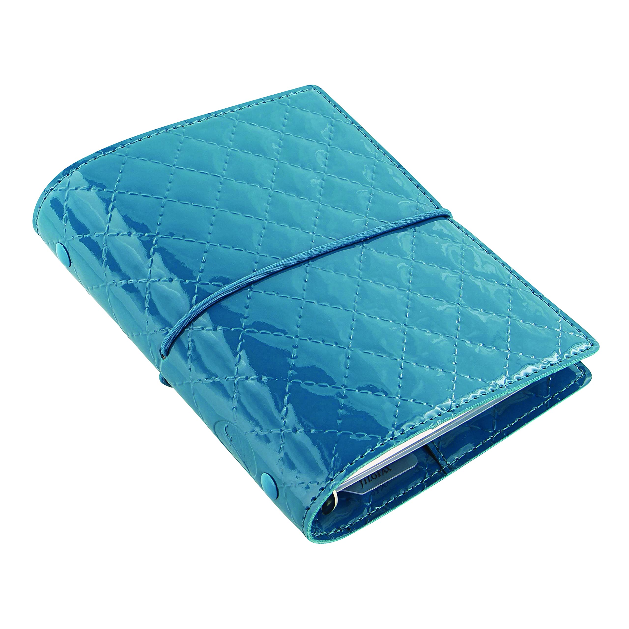 Filofax Domino Luxe Organizer, tascabile, colore foglia di tè – copertina effetto trapuntato, con sei anelli, agenda settimanale multilingue, 2022 (C027993-22)