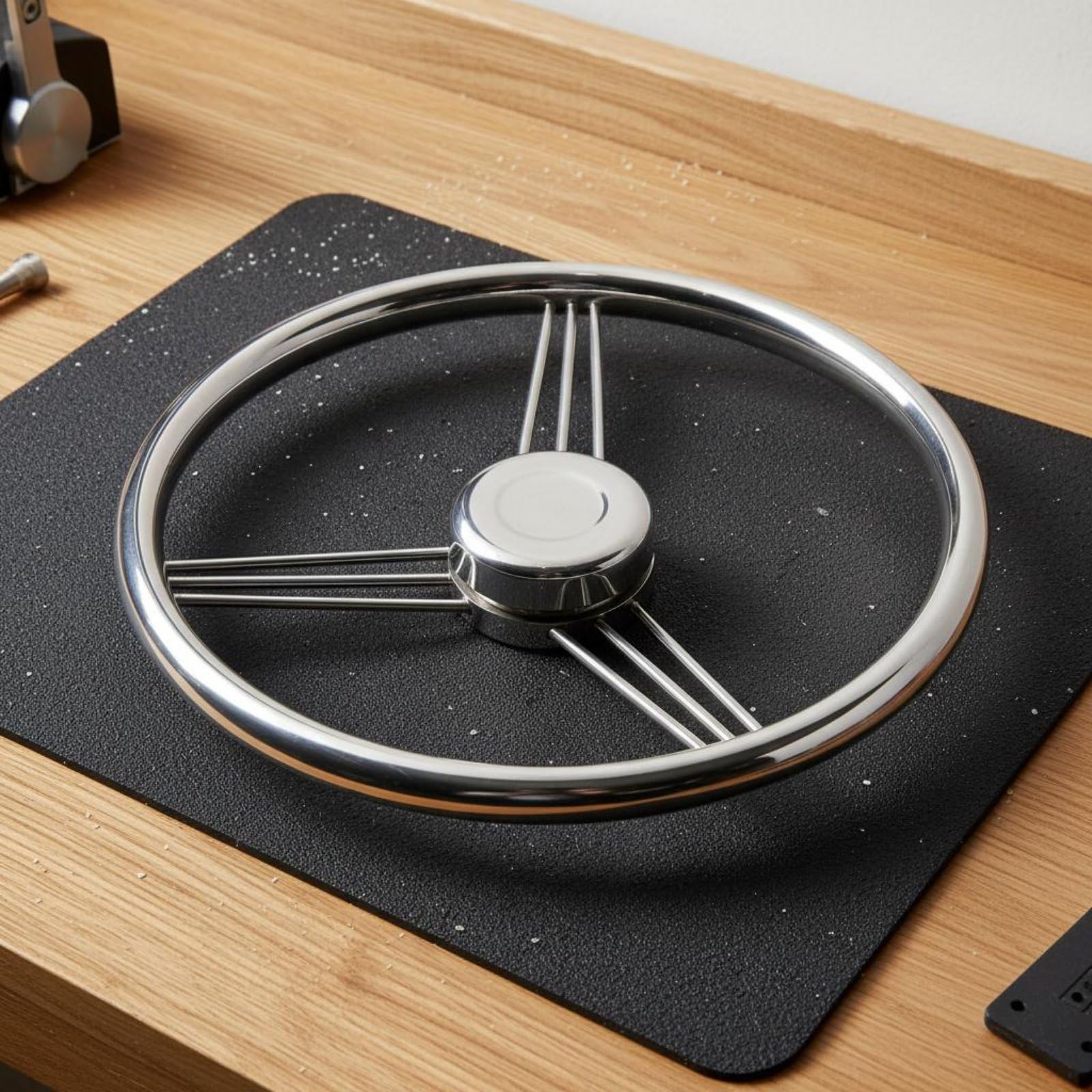 Volante Barca Inox Ruota Timone Nautico Timoneria Universale Presa Ergonomica in Acciaio 316 Antiruggine Finitura Lucidata Adatto per Yacht Motoscafi Barche a Vela Marini