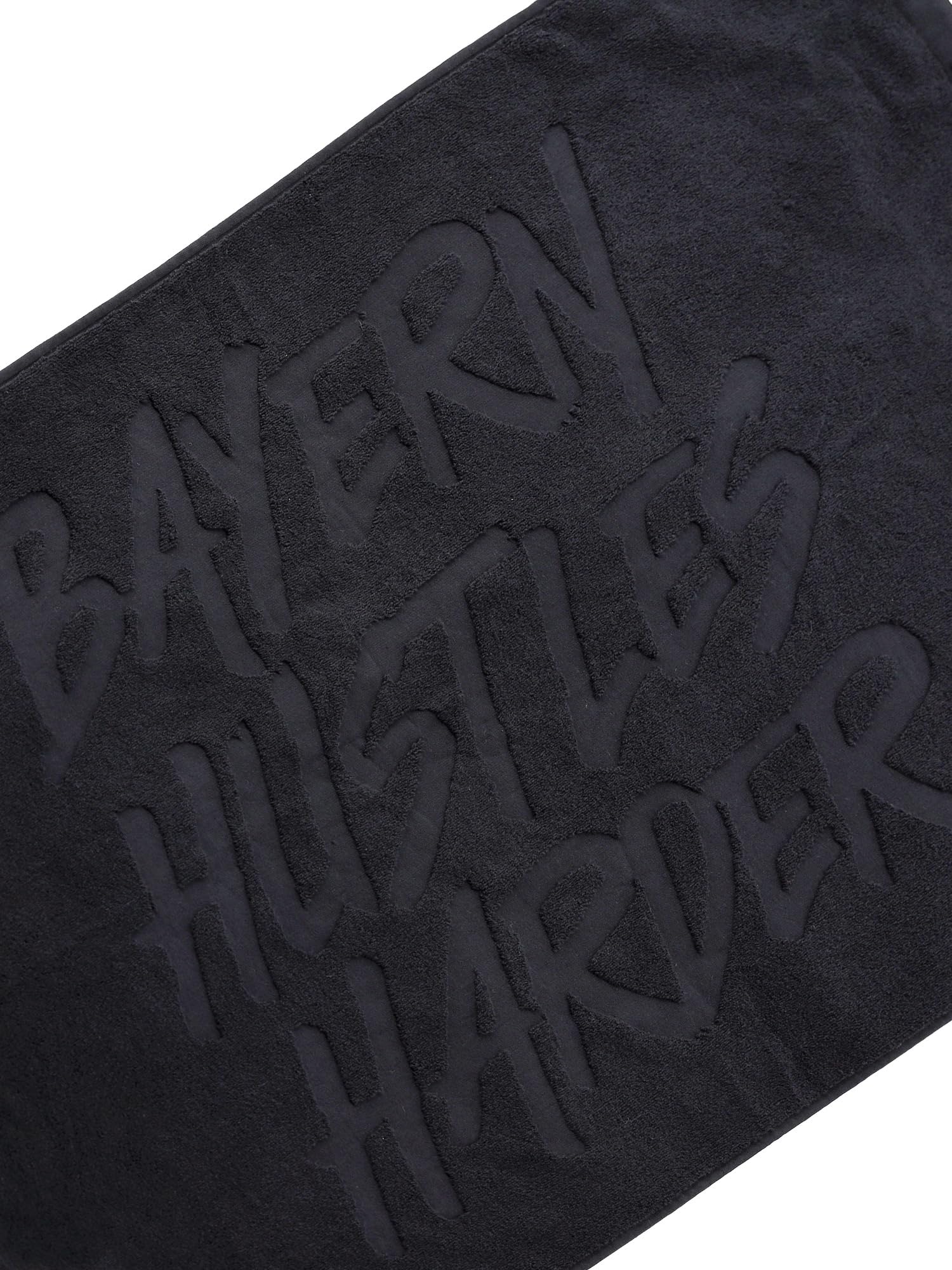 FC Bayern München Basketball I Duschtuch I Handtuch I Badetuch I Hustles Harder I Schwarz I 140x70cm
