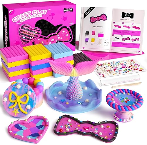 Tomons Haz tus propios platos de joyería de arcilla, kits de manualidades para niñas y niños de 6, 7, 8, 9, 10, 11, 12 años y más, idea de regalo de