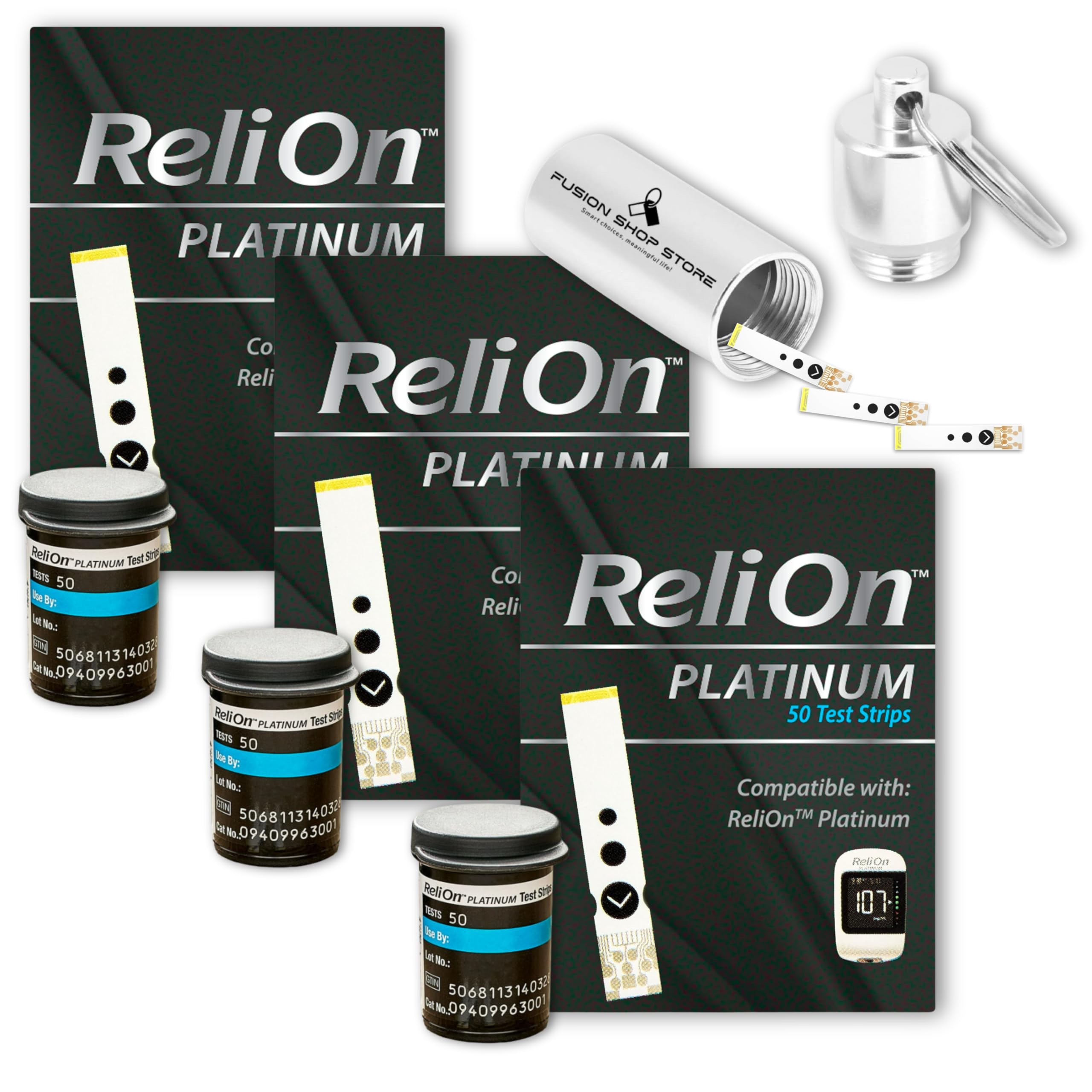 Relion Test Strips- Platinum 50 Count Testing Blood Glucose (Pack of 3), Boxed by Fusion Shop Store