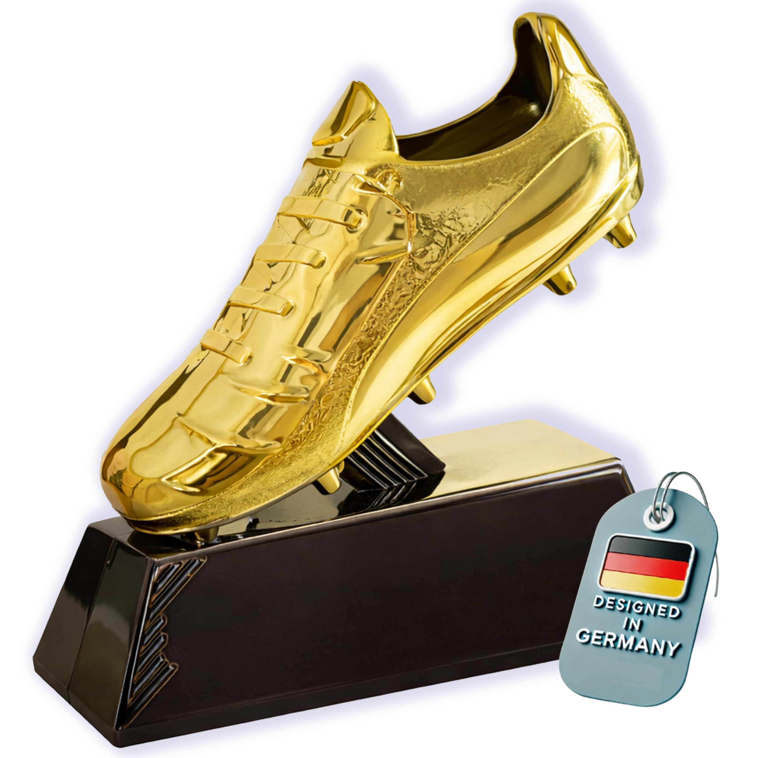 Larius Trophée de football dorée (13,5 cm, 212 g) – Trophée de football avec gravure en option – Coupe gagnante pour tournois, MVP & Goalkeeper King – S2