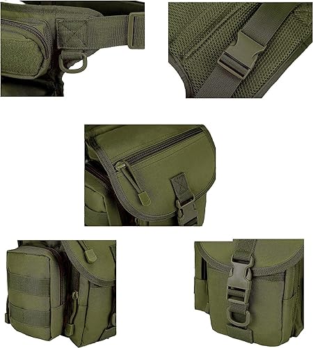 Miniatura 9 de Bolsa táctica multiusos para pierna, riñonera para muslo, equipo de piernas para cámara de motocicleta militar, bolsa de utilidad, negrobronceado