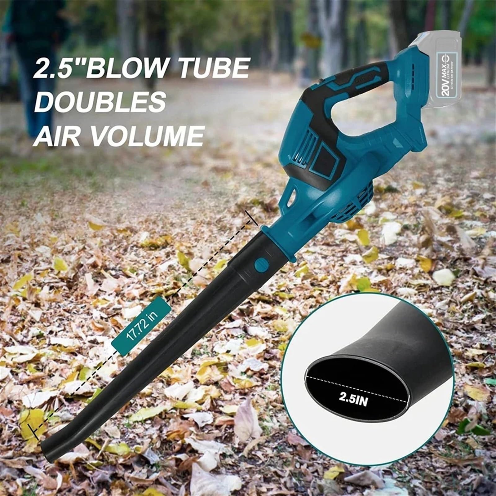 Soffiatore Elettrico ad Alta Potenza, Portatile, Senza Fili, for Foglie/Neve/Polvere, utensile da Giardino