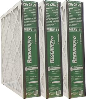 GeneralAire # 4551 for 4501 ReservePro 20x25x5 MERV 11 furnace filter, Actual Size:19 5/8" x 24 3/16" x 4 15/16" - Case of 3 Filters