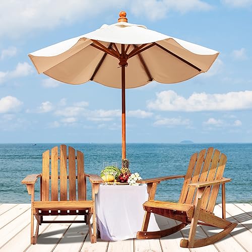 Miniatura 4 de JONATHAN Y PAT1000A Kiawah - Silla mecedora clásica Adirondack de madera de acacia para jardín, césped, patio trasero, piscina, cubierta, playa,