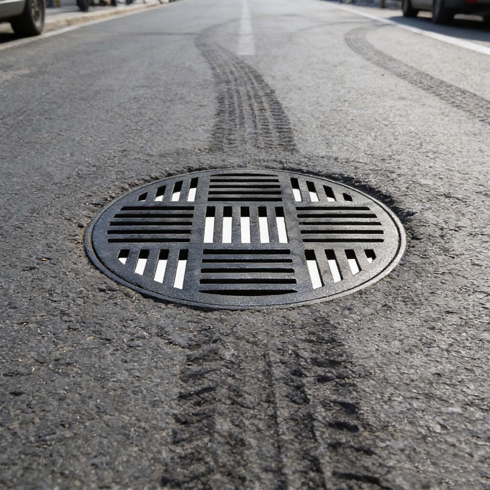 Round Cast Iron Grate Drain Cover 20 30 35 40 45 50 55 60 62 65 70cm Metal Grate Channel Floor Drain Plug-in Outdoor Drainage GrateReplacement for Driveway Concrete Yard Garage(70cm)