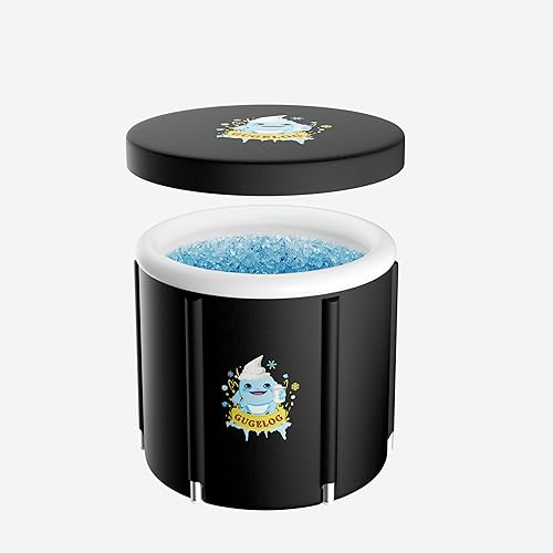 Bañera de hielo para atletas portátil prémium de 85 galones con tapa, mejorada, a prueba de fugas, diseño extragrueso, alta capacidad para uso