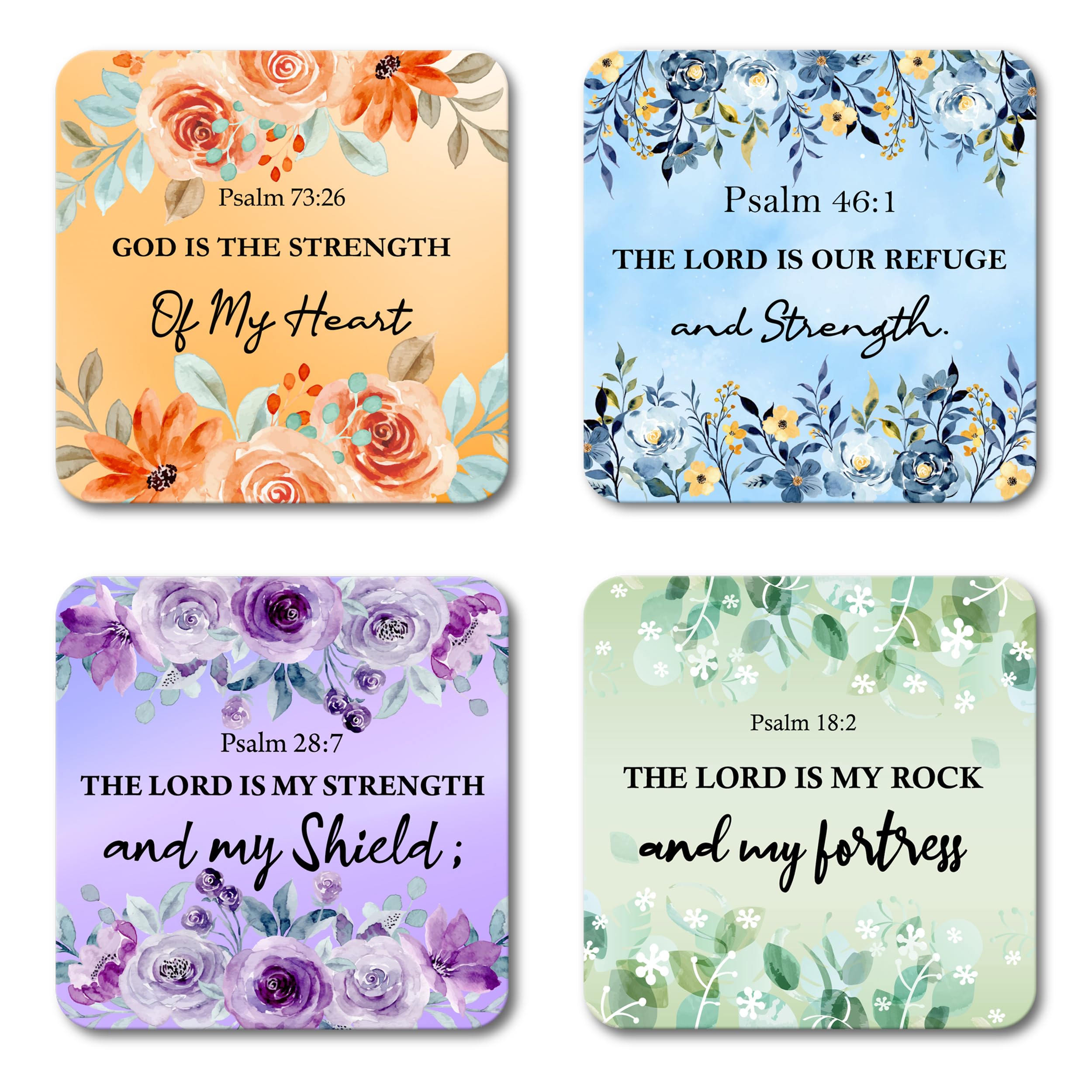 AR Creative God is The Strength - Bible Verse Fridge Magnet for Home Decoration, Bible Quotes MDF Wooden Fridge Magnet, Bible Verse, Home, Office Decor (3.5 inch x 3.5 inch) Set of 4-image-27