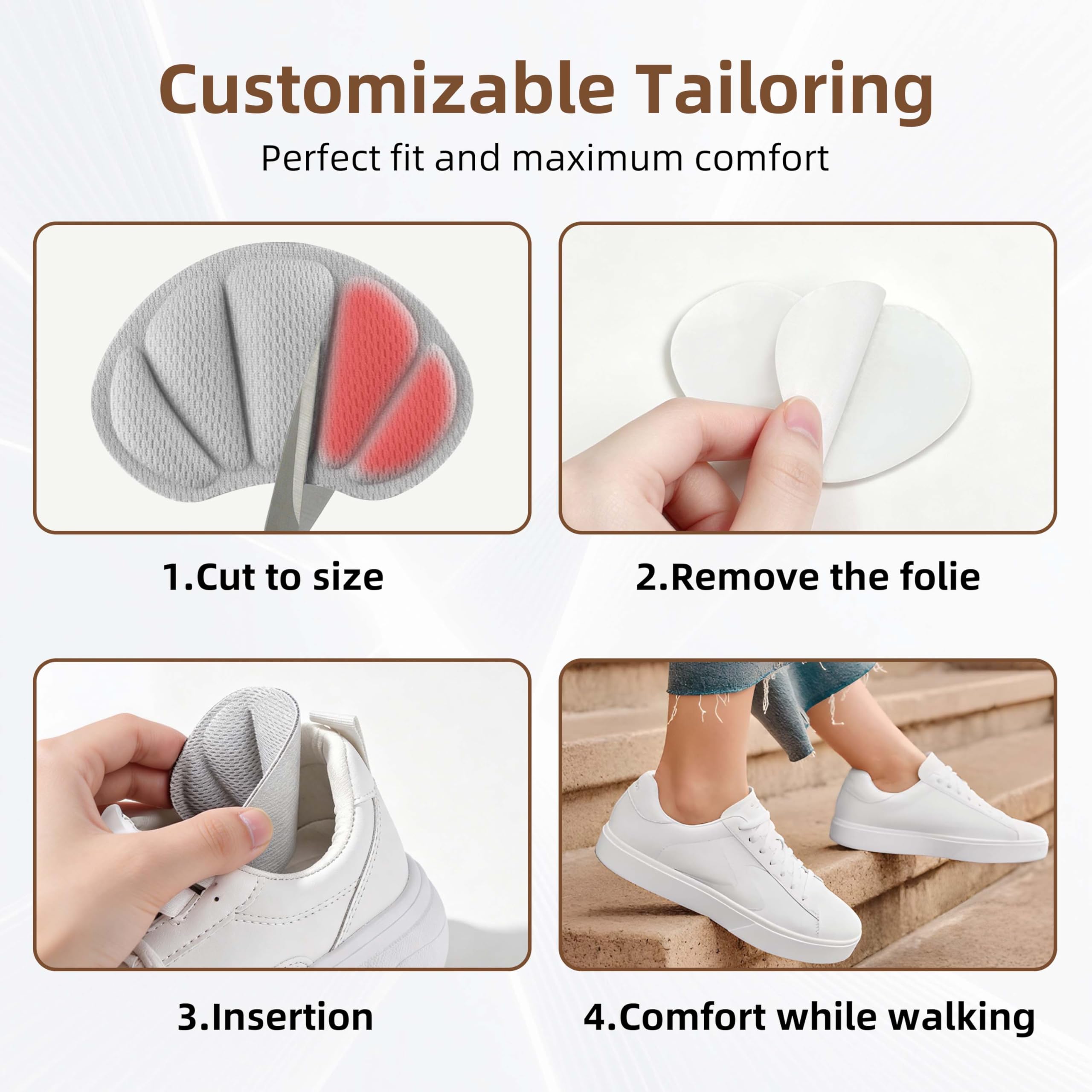 Fersenpolster Schuhe 3 Paar,Premium Fersenschutz Fersenkissen, Antirutsch Einlagen Fersenpolster für Große Schuhe, Schuh Fersen Reparatur aus Memory Foam–Fersenschutzpolster gegen Reibung,Blasen