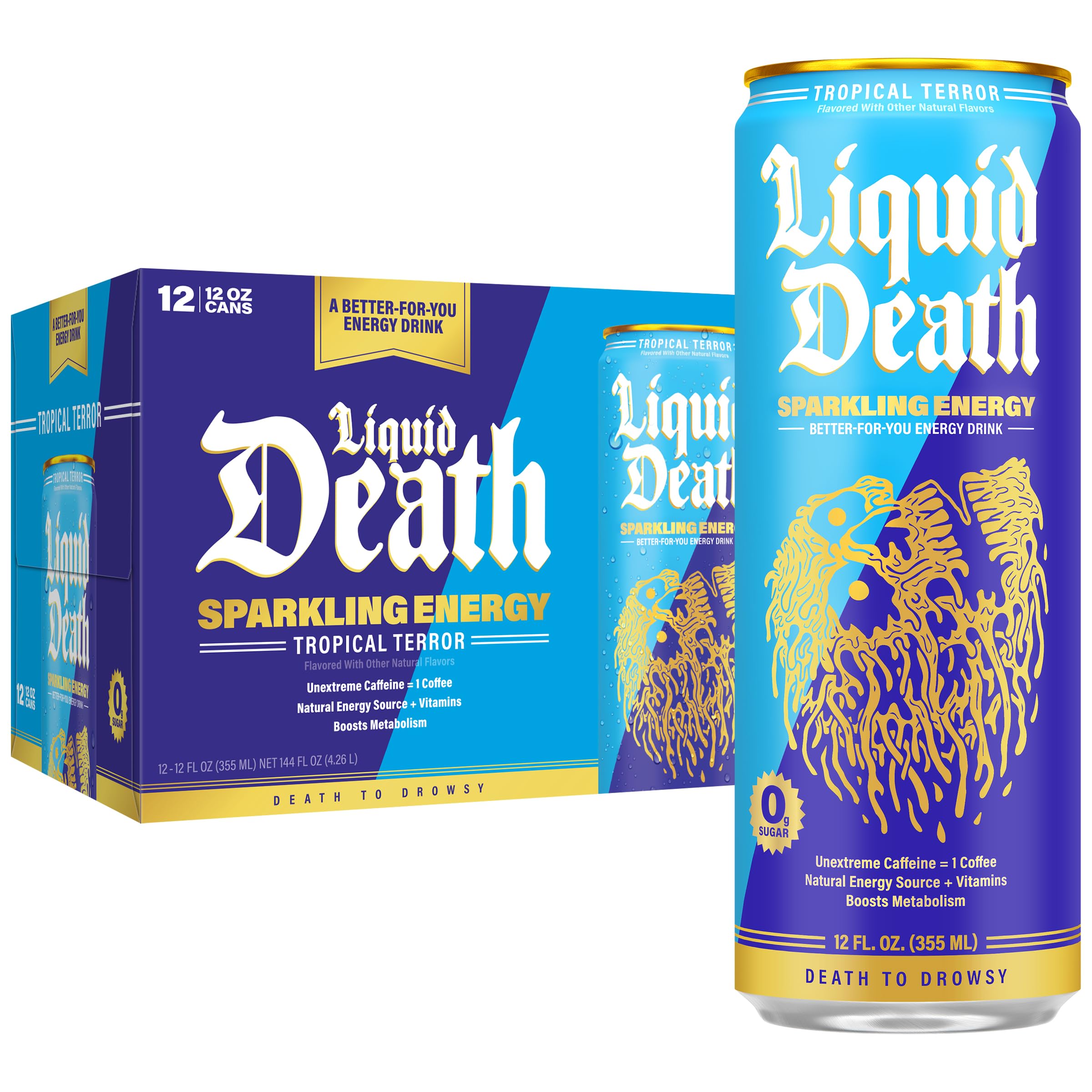 Liquid Death Sparkling Energy Tropical Terror