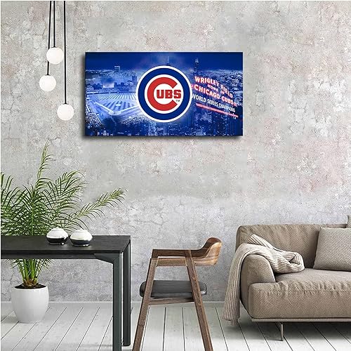 Miniatura 6 de Póster de béisbol de los Chicago Cubs de béisbol, lienzo deportivo, diseño de arte de pared, decoración del hogar (sin marco, 16 x 24 pulgadas)