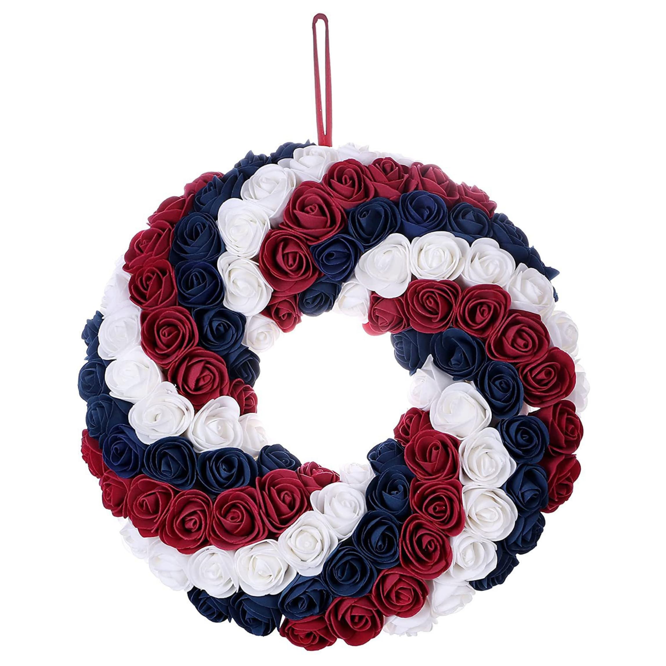 Couronne d'aigle bleu blanc rouge 15 pouces pour décoration de porte d'entrée patriotique
