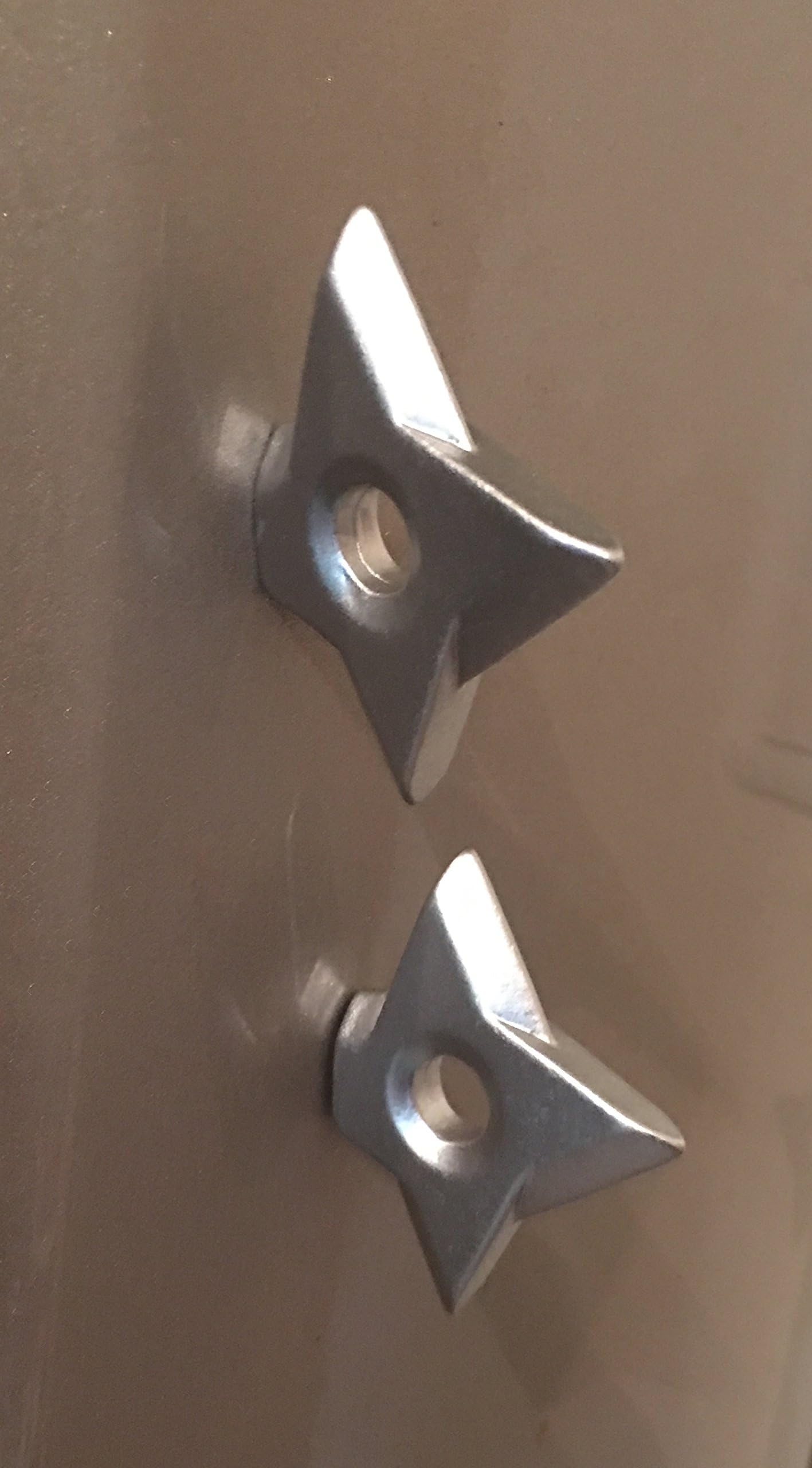 Shuriken Magnet Set of 2 Ninja Throwing Star Magnets (Silver)