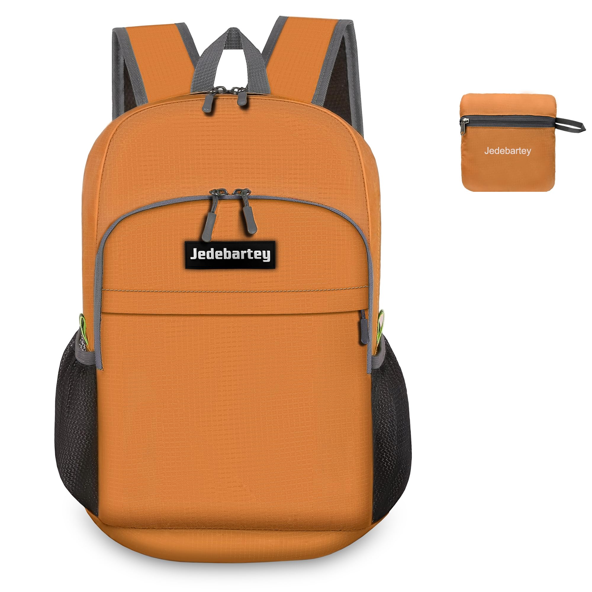 Jedebartey Rucksack, 20L Ultra Lightweight Backpack Foldable Hiking Daypack Small Travel Day Bag for Men Women Kids Outdoor Sports Camping Mountaineering Walking Cycling Climbing (Orange)