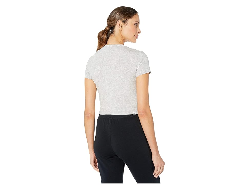 

PUMA Amplified Logo Cropped Tee (Light Grey Heather) Women's T Shirt, Gray