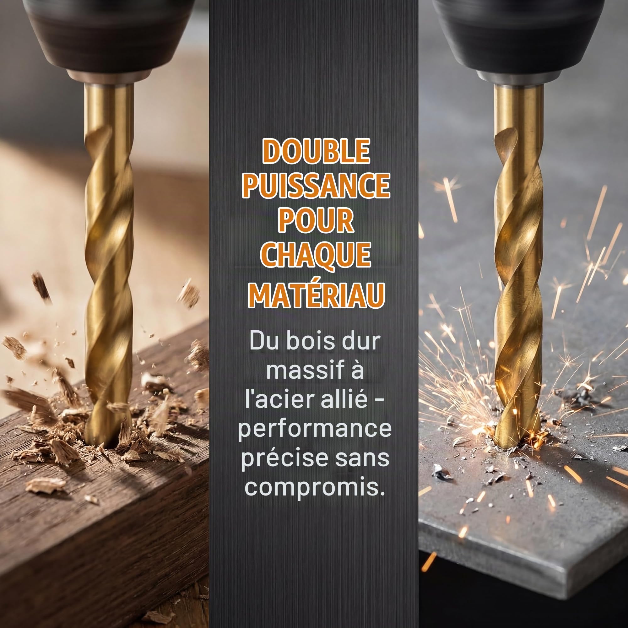 Lot de 230 forets hélicoïdaux à métal 1 à 13 mm HSS avec revêtement en titane DIN338 avec cartouche de forets, pour métal, bois, réparation et atelier