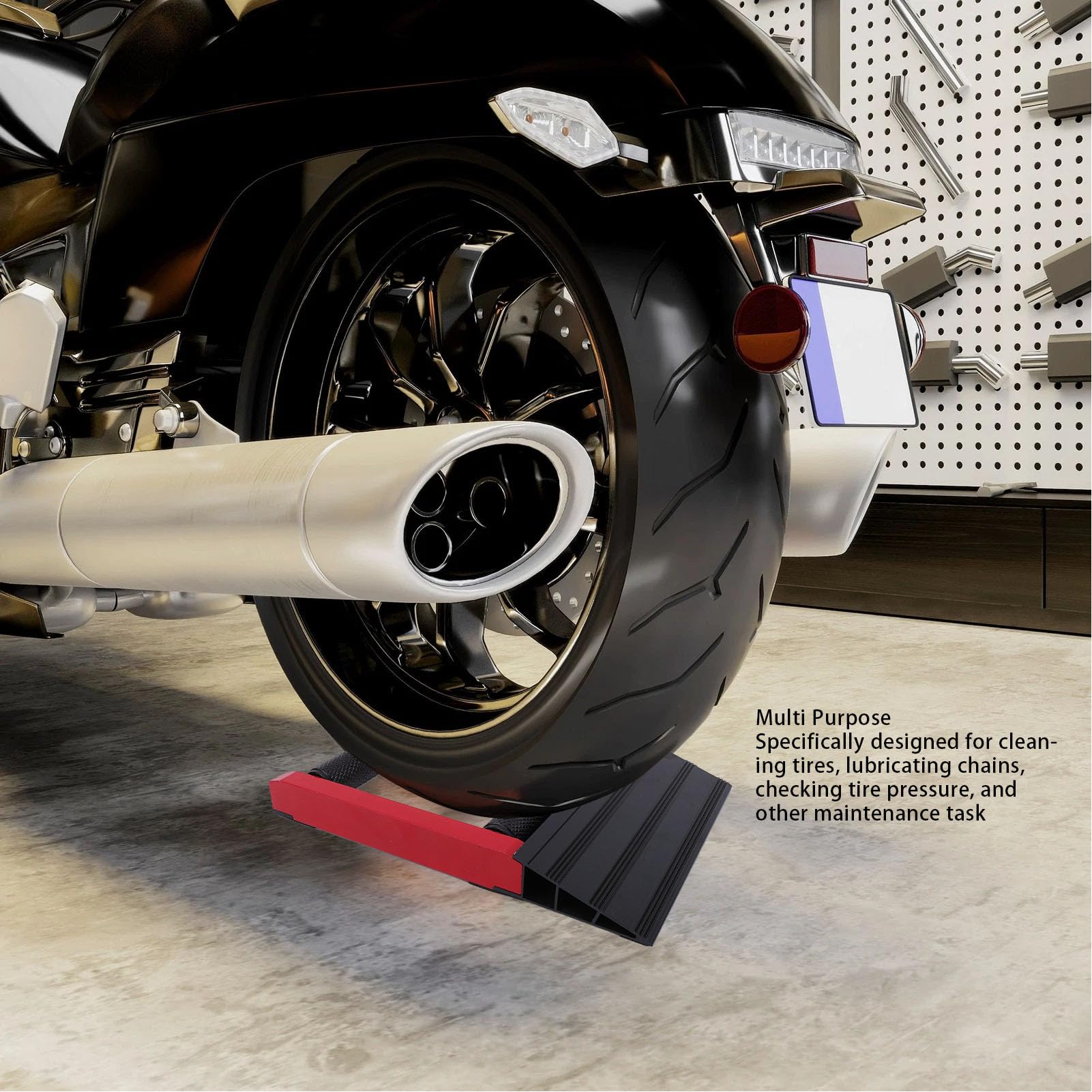 Reinigungsständer für Motorradräder, Aluminiumlegierung mit Einem Gewicht von Bis zu 600 Pfund, Rollenständer mit Rutschfester Basis, Tragbar für die Schmierung der Reifenreinigungskette