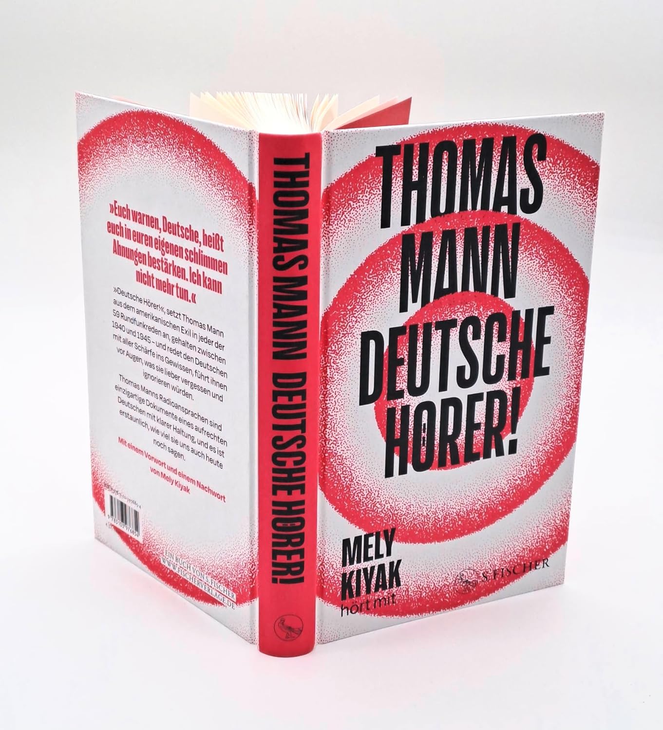 Open 'Deutsche Hörer!' book showing a specific page with text and a quote.