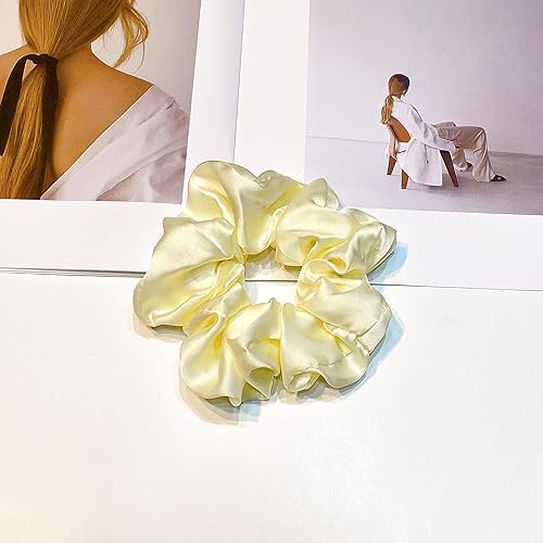 Miniatura 4 de 6 coleteros de seda satinada para el cabello, coleteros grandes de satén para el cabello, coleteros de satén para coleta de caballo que no dañan tu
