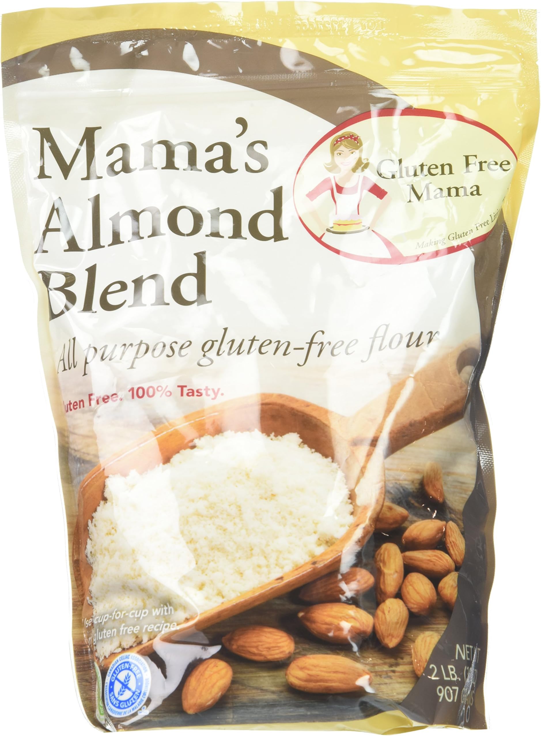 Gluten Free Mama, Mama's All Purpose Almond Blend Flour 2lbs (2 Pack)- Cup to Cup Replacement Gluten Free Flour for Gluten Free Recipes