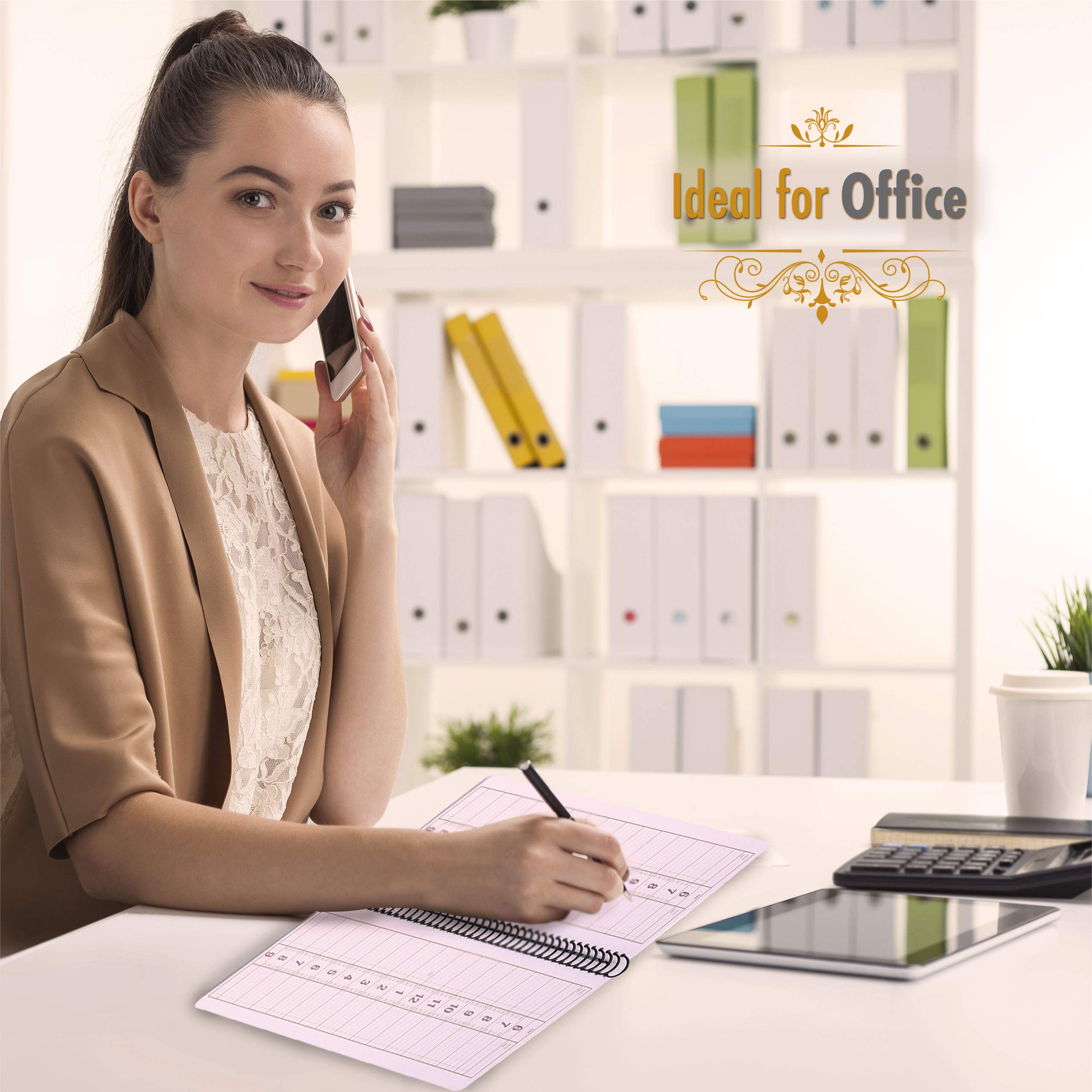 Undatiert 2023-2024 Terminkalender Zeitplan Reservierung - 6 Spalten 200 Seiten Salon Terminkalender mit Stifthalter - Stündlicher Wochenplaner Tagesplanerbuch für Salon Friseur Restaurant Spa Stylist
