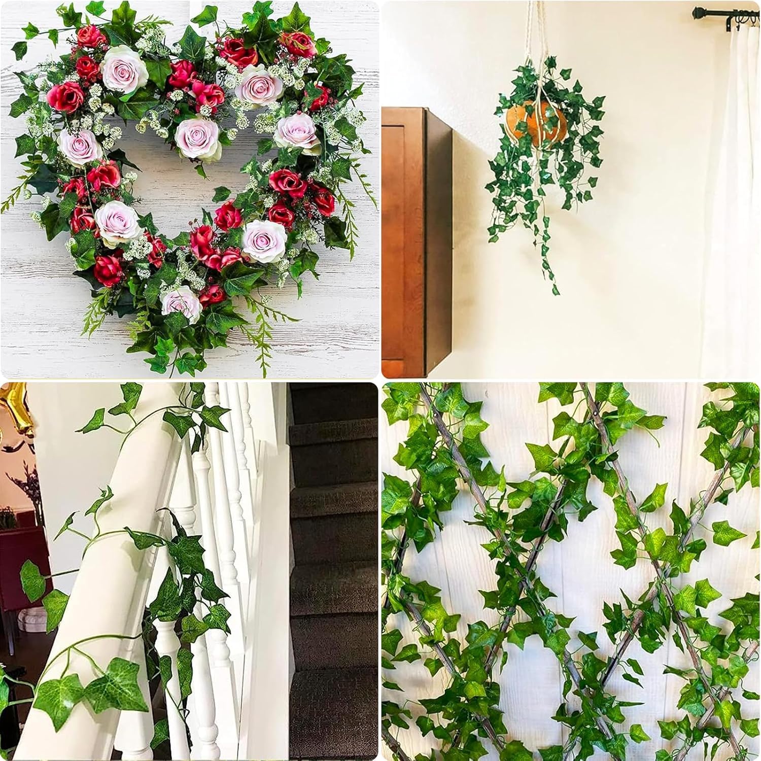Set Van 24 Kunstmatige Klimop Slingers - 19 M Decoratieve Groene Ivy Guirlande Voor Wanddecoratie