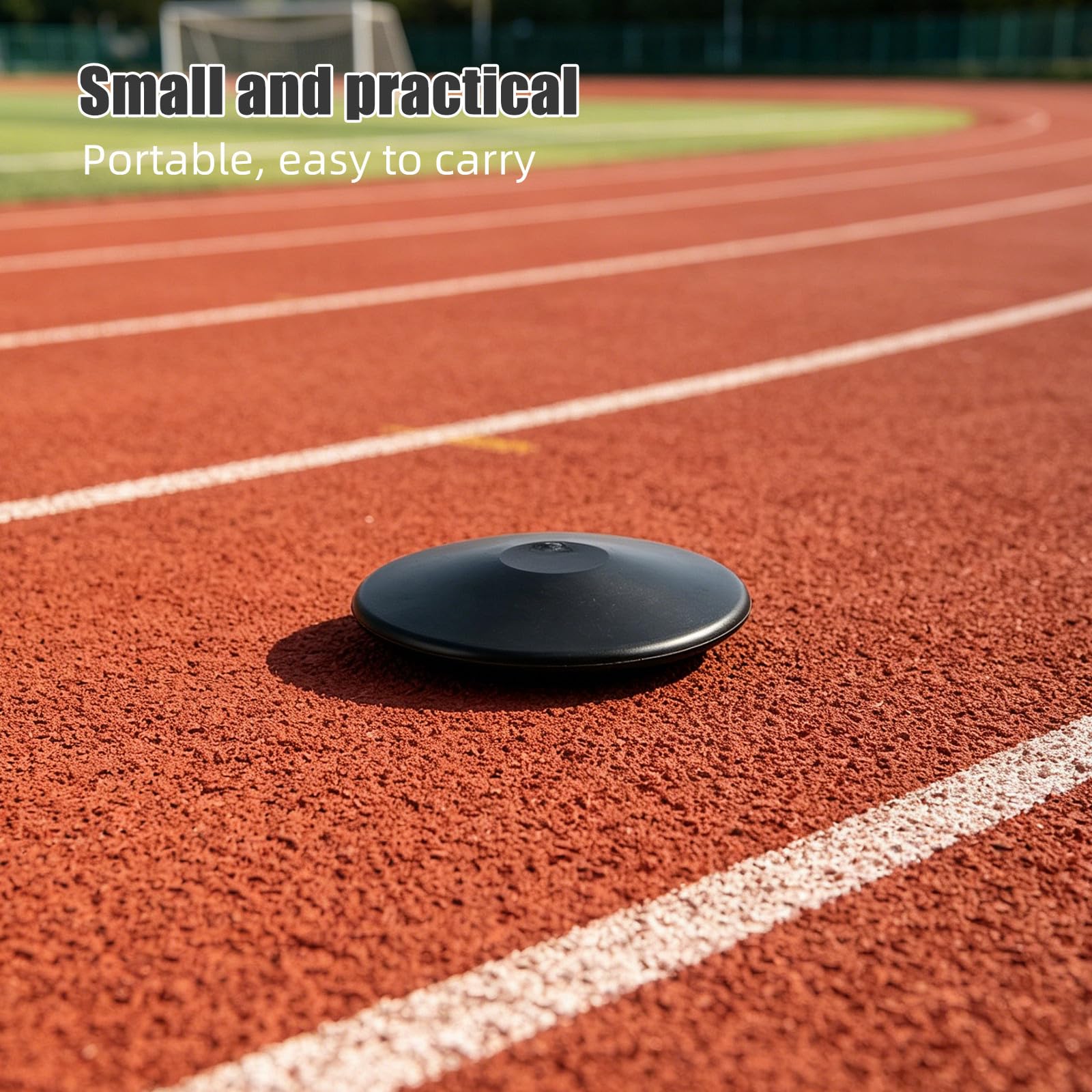 Disco de Goma de 1 kg/2,2 LB, Discos de práctica Negros sólidos, Equipo de Lanzamiento con Peso para Atletismo de Secundaria, Universidad y Juvenil.