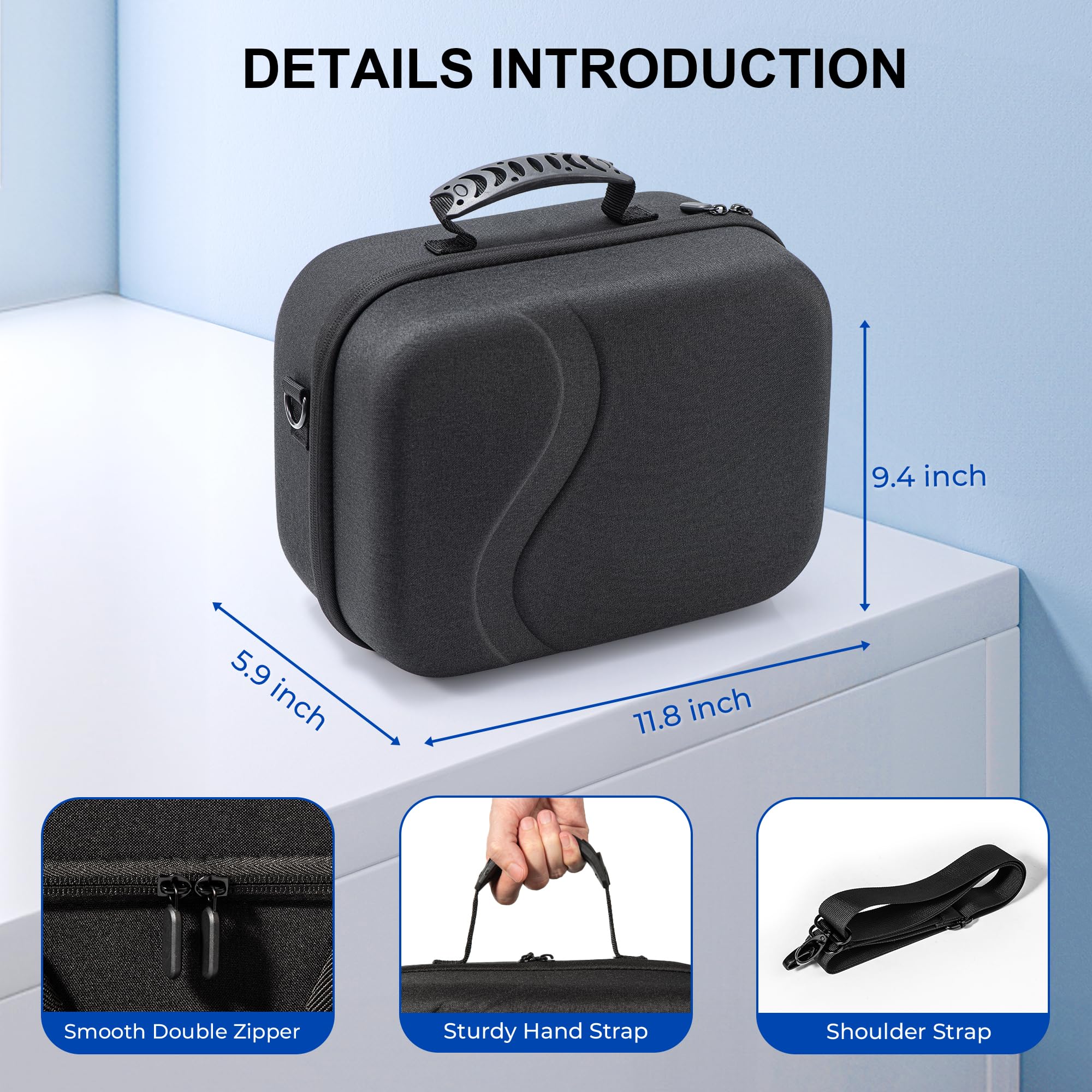 STARTRC GAMES Große Tasche für Meta Quest 3, Reisen Lagerung Tragetasche Kompatibel mit BOBOVR S3 Pro Akku Elite Strap und Anderem Zubehör, Hartschalen Tasche für Reisen und Aufbewahrung