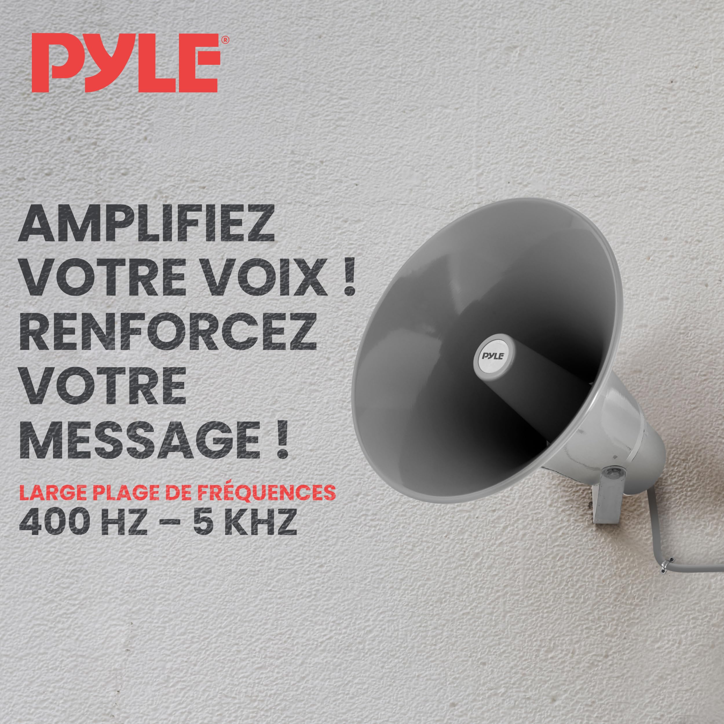 Pyle Haut-Parleur Pavillon 70V 50W 34,3 cm (13,5") – Enceinte PA Intérieur/Extérieur 8 Ohm, 105 DB, Ligne 70 Volts, Support de Montage