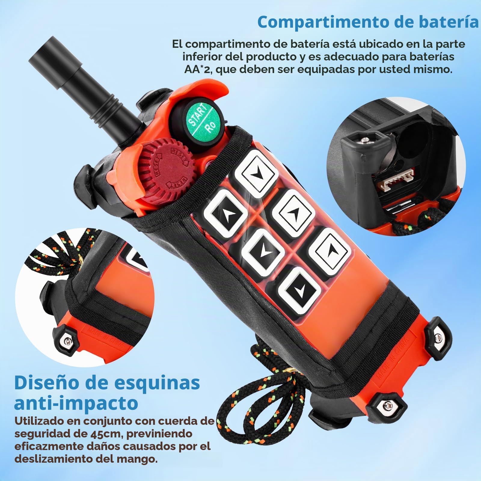 MXBAOHENG Mando para Grua F21-E1 24V (24-95V) Mando Grua Mando Puente Grua con 2 transmisores 1 receptor