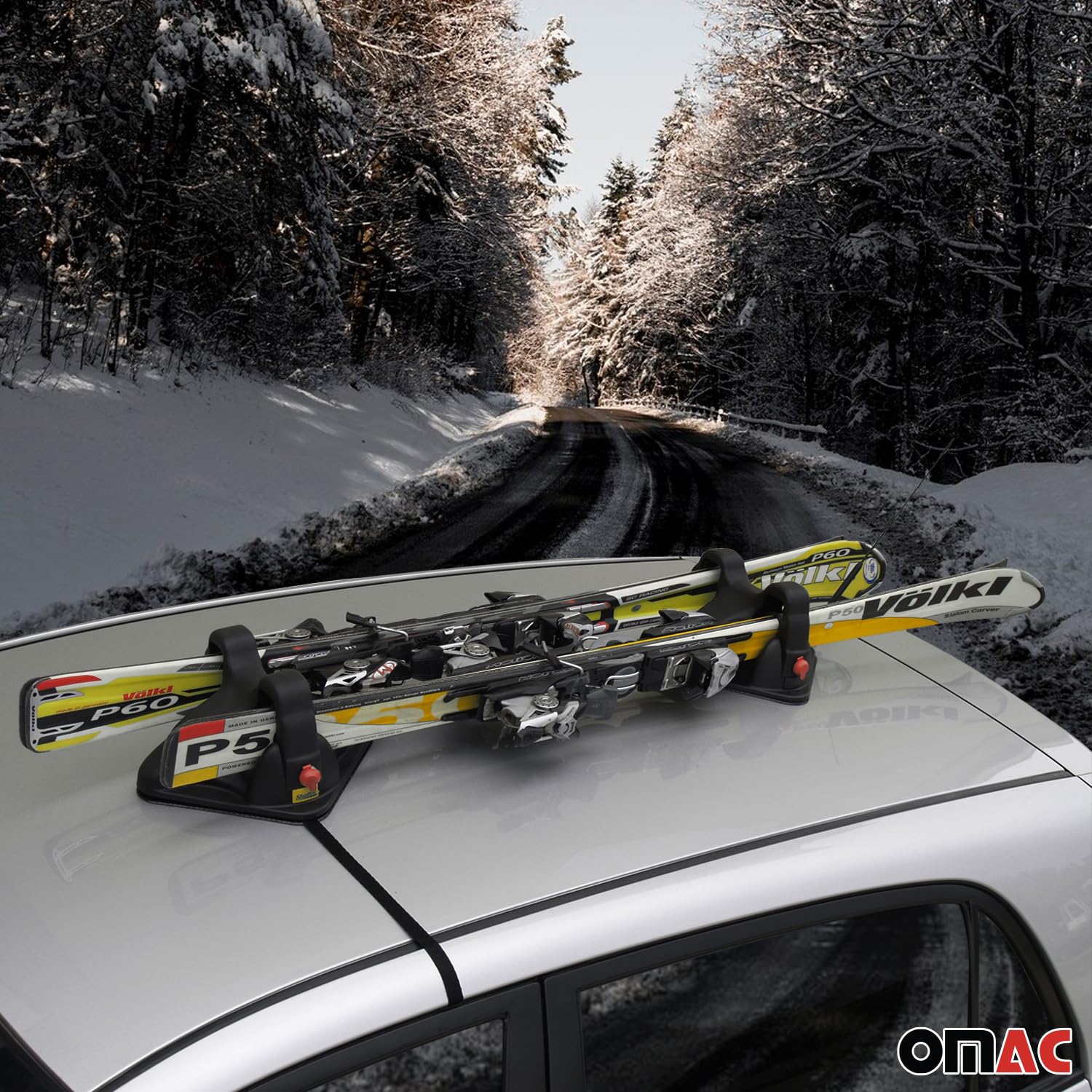 Menabo Skiträger Magnetischer Snowboard Träger Universal Abschließbar Schwarz 2X