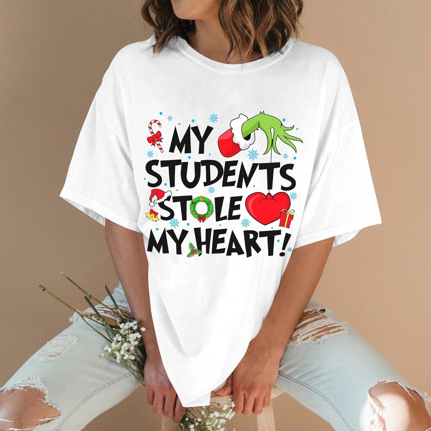 Education Teacher Shirts Christmas - Mental Health Autism Shirt - Autism Awareness Month Tshirt - Image 2