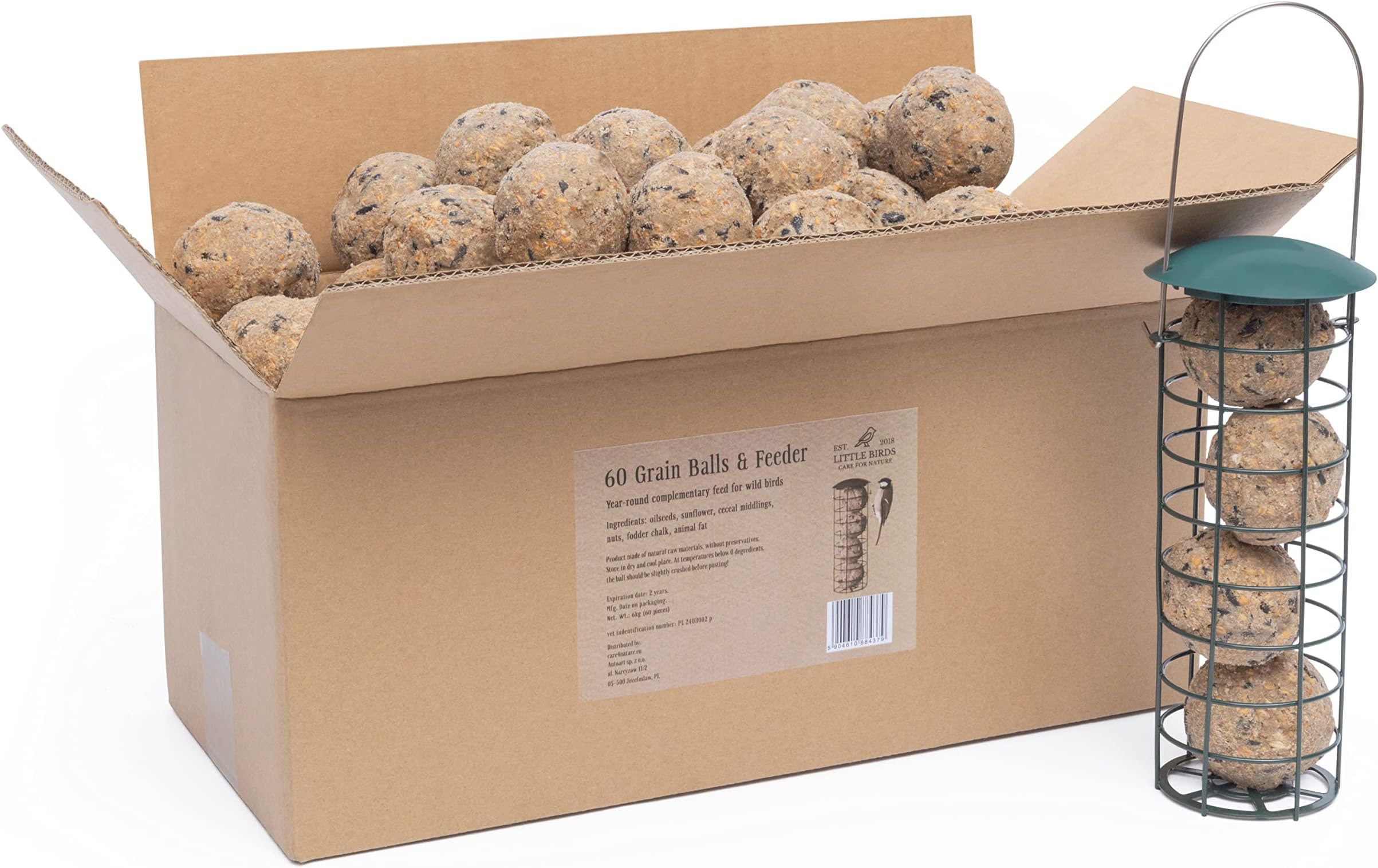 Palline Grasso Selvatici Mangiatoie Per Uccelli In Metallo - 4 Pezzi Da