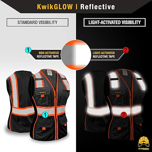 Miniatura 5 de KwikSafety - Charlotte, NC - Multi Color Safety Vest for Women, High Visibility Reflective Strips Premium ANSI Class Unrated