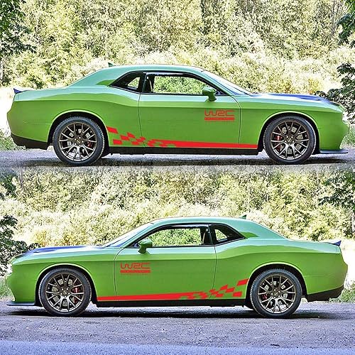 Miniatura 10 de 1 par2 calcomanías universales con diseño de rayas deportivas para cochecamionesSUV, carrocería, puerta lateral, coche, carreras, falda de rayas