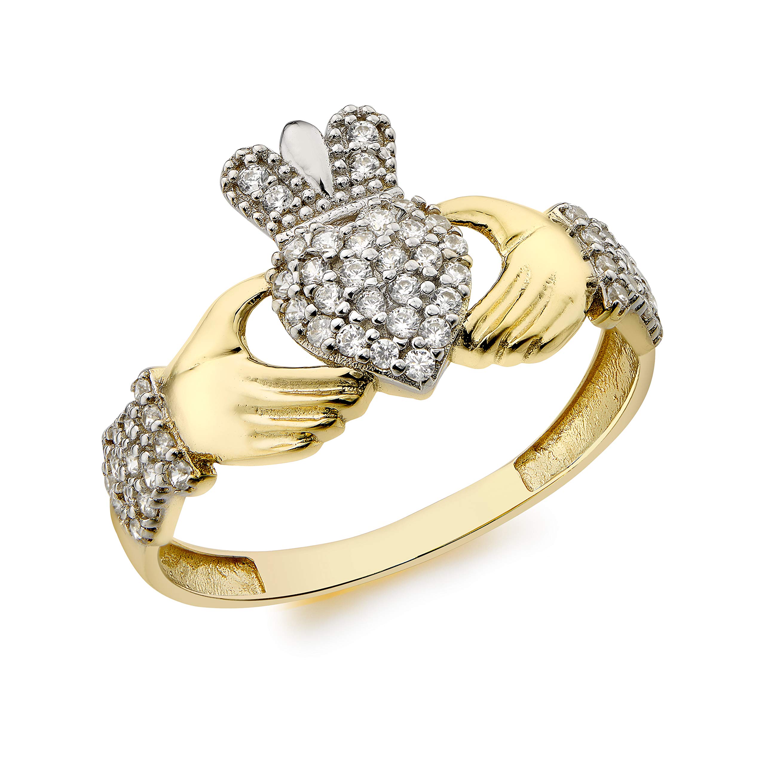 CARISSIMAWomen's 9ct Yellow Gold CZ 11.5mm Claddah Ring