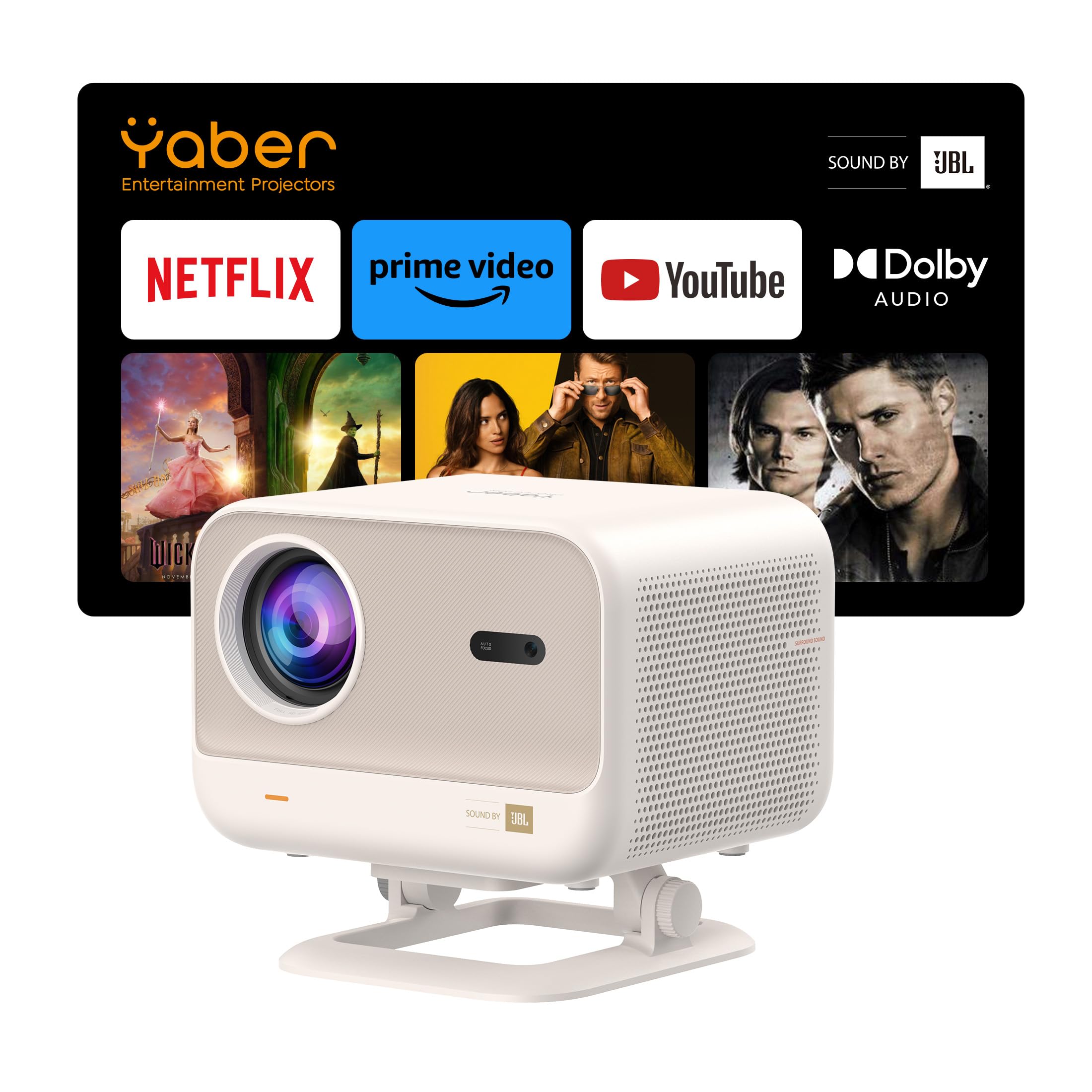Yaber Portable L2 Plus 4K Outdoor Projector with WiFi 6 and