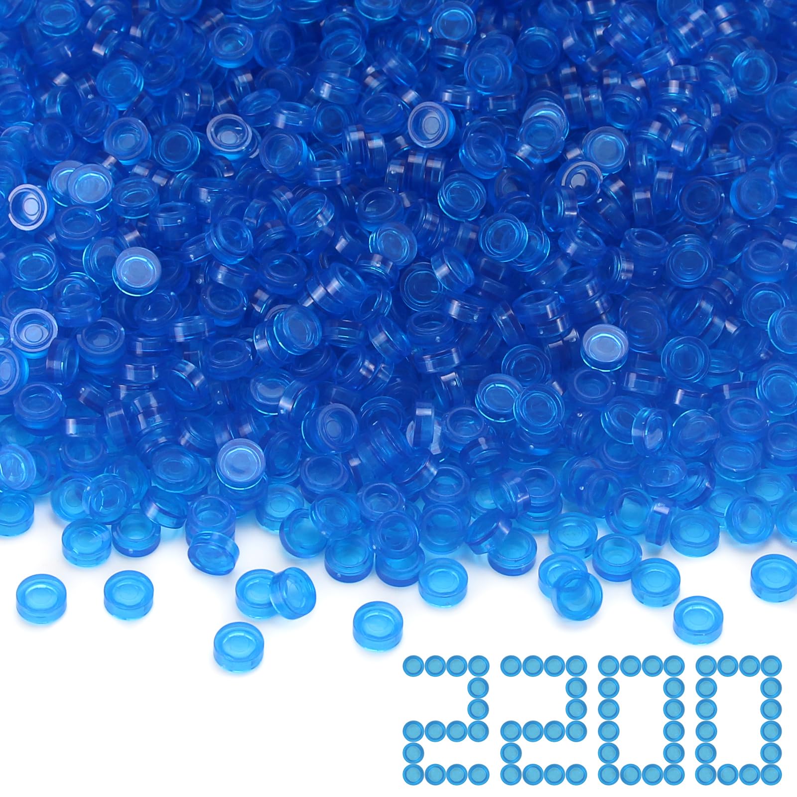 Photo 1 of Feleph 1x1 Round Tiles Building Brick Accessories - Transparent Dark Blue,