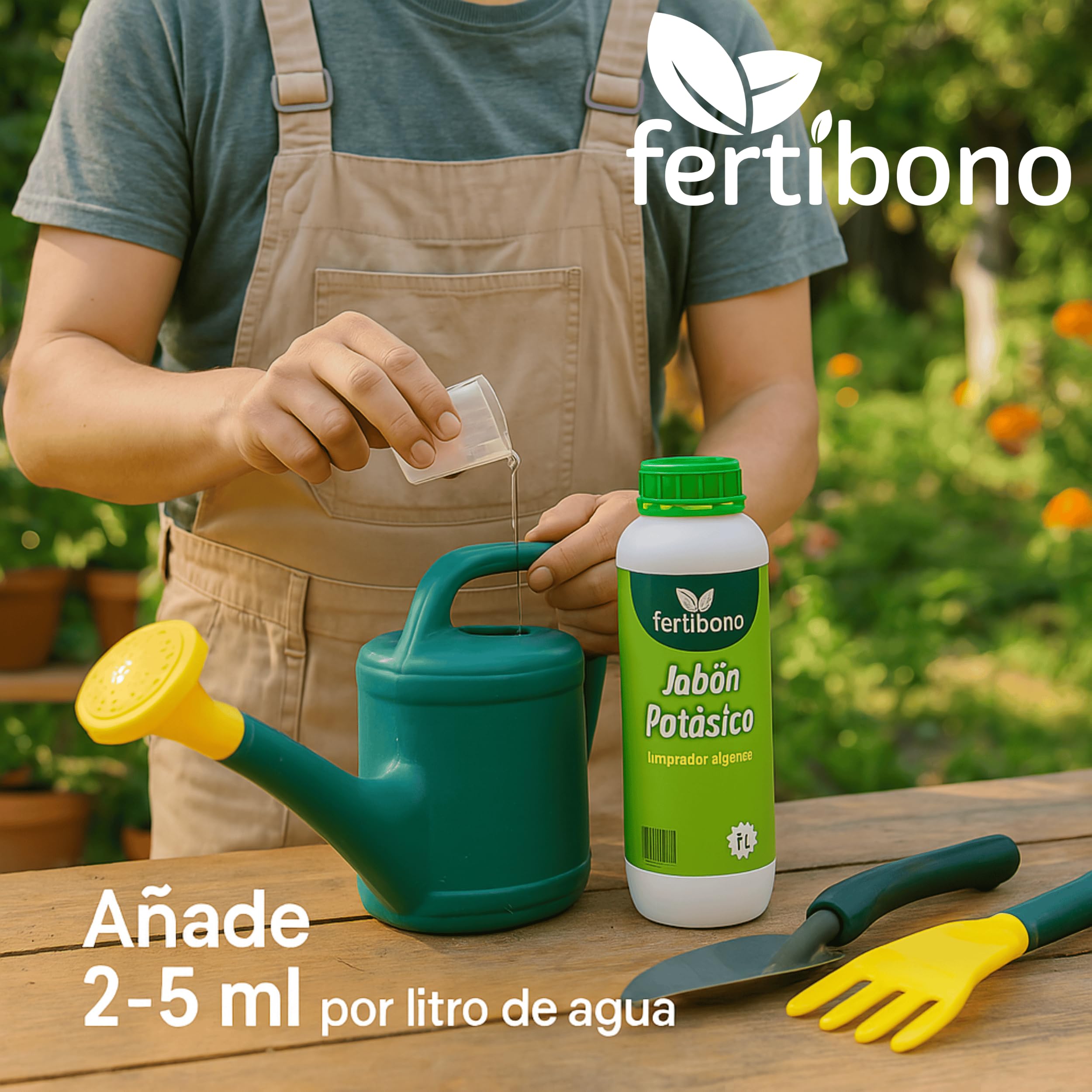 Fertibono - Jabón Potásico y Aceite de Neem - 1L + 1L - Limpieza y Cuidado Natural para Plantas y Jardín - 100% Ecológico y Biodegradable
