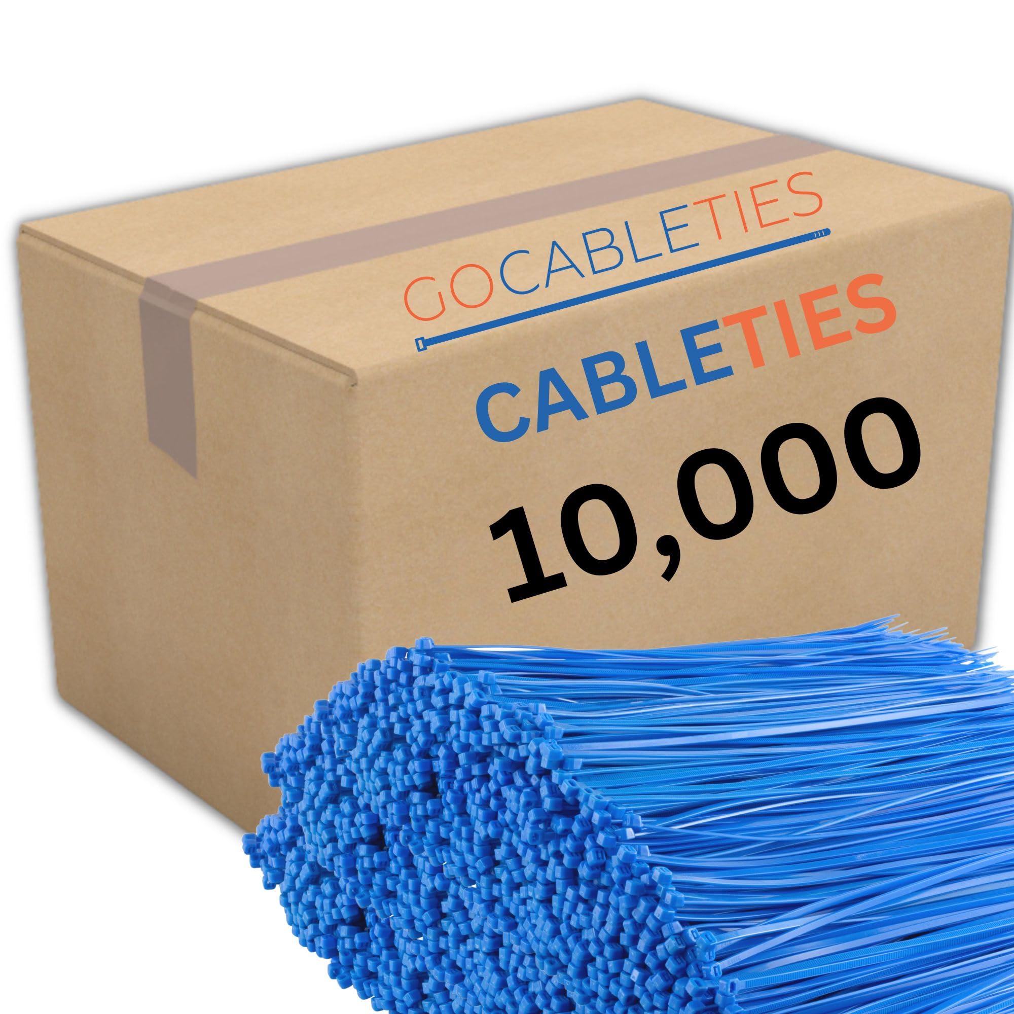 Gocableties Bridas azules para cables, 300 x 3,6 mm, 10.000 piezas