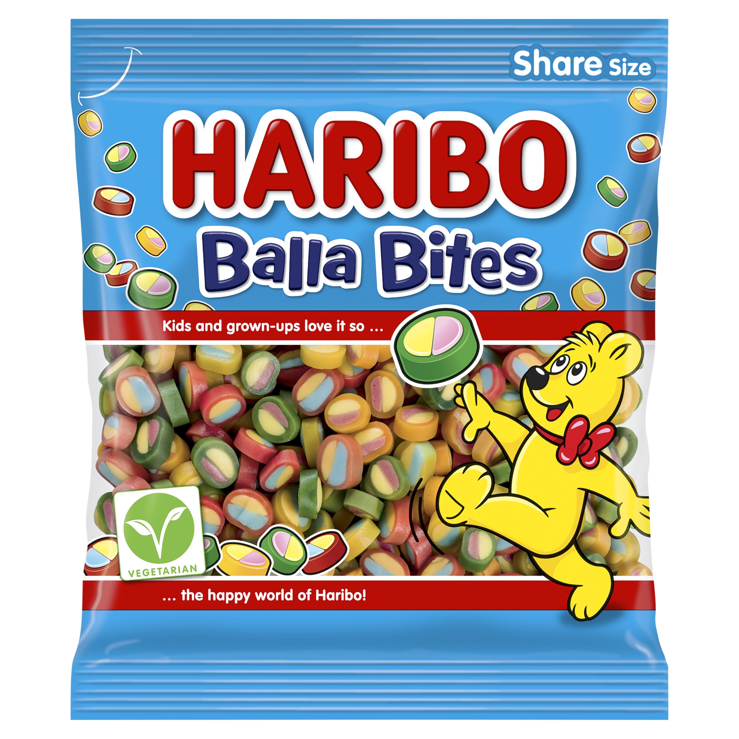 Balla Bites Share Bag 140G White/Yellow Haribo