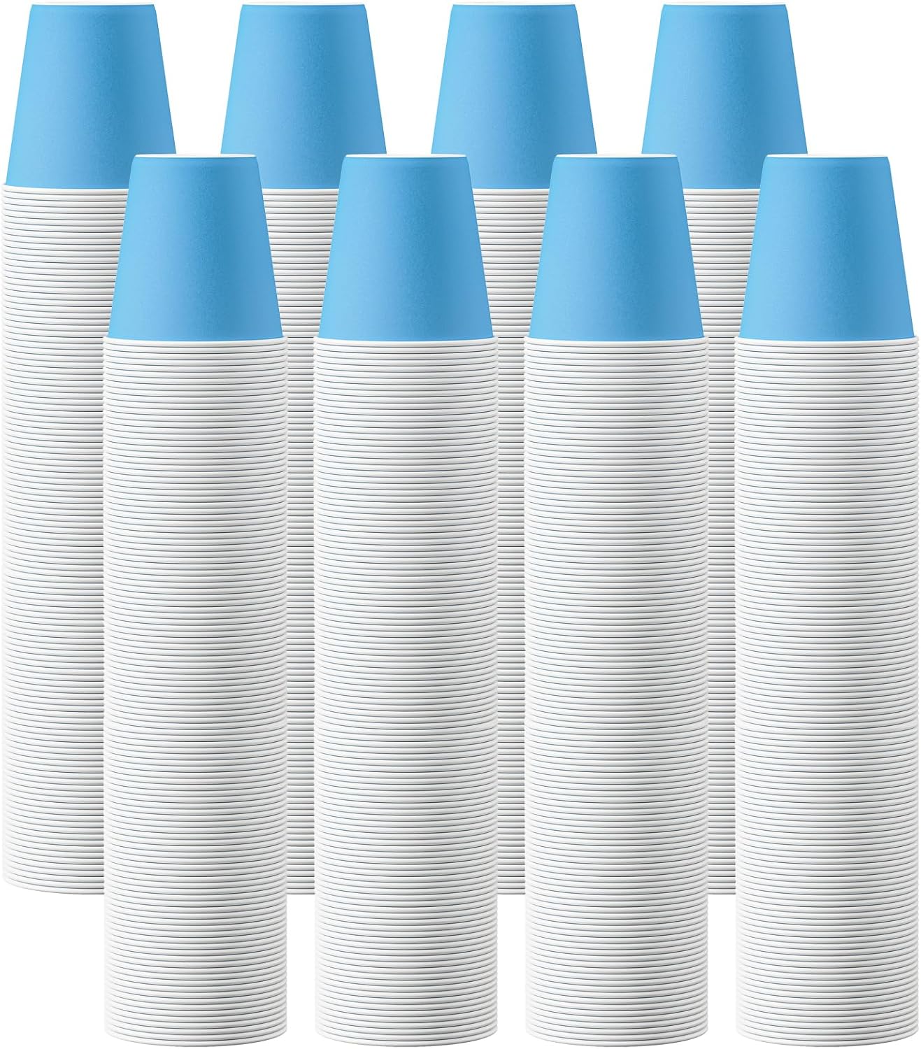Turbo Bee 600 Pack 5oz Disposable Paper Cups Bulk - Cold Beverage Water Cups for Parties, Offices, Events, Snacks and Mouthwash Use 600PACK-5oz-BLUE
