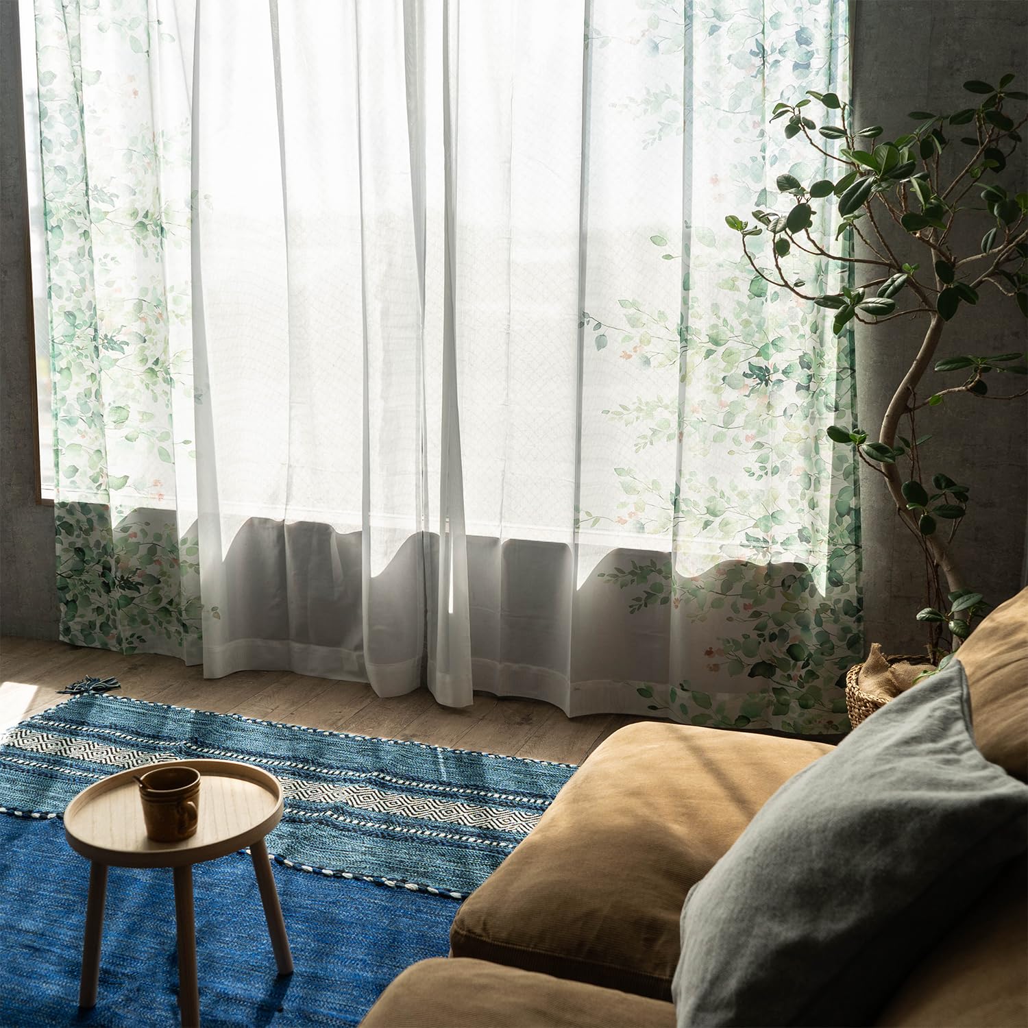 Amazon｜サヤンサヤン レースカーテン 2枚組 幅100cm×丈198cm 外から