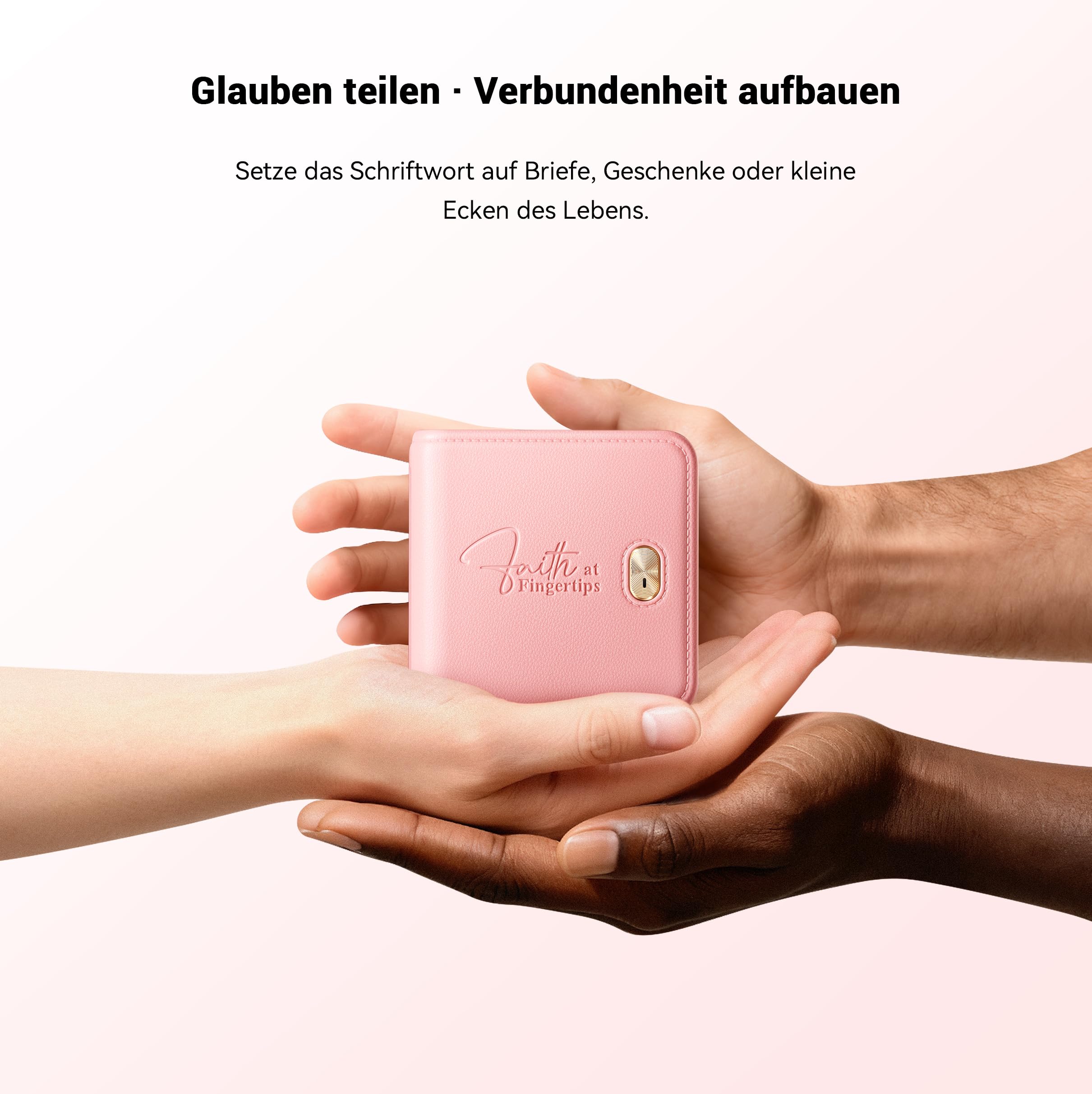 Rosa Bibel Zubehör, Mini Aufkleberdrucker F21 Set für Bibel Journaling, Christliche Geschenke für Frauen, Kinder, Familie und Gruppenstudien, mit 3 Rollen Aufklebern, Oster Geschenk Set