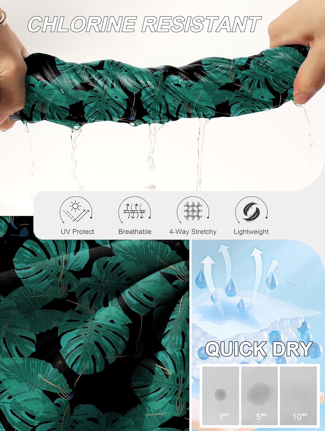 G Gradual Women's 3" High Waisted Swim Board Shorts with Pockets Quick Dry Swimsuit Bottoms Bathing Suit for Women with Liner - Image 3