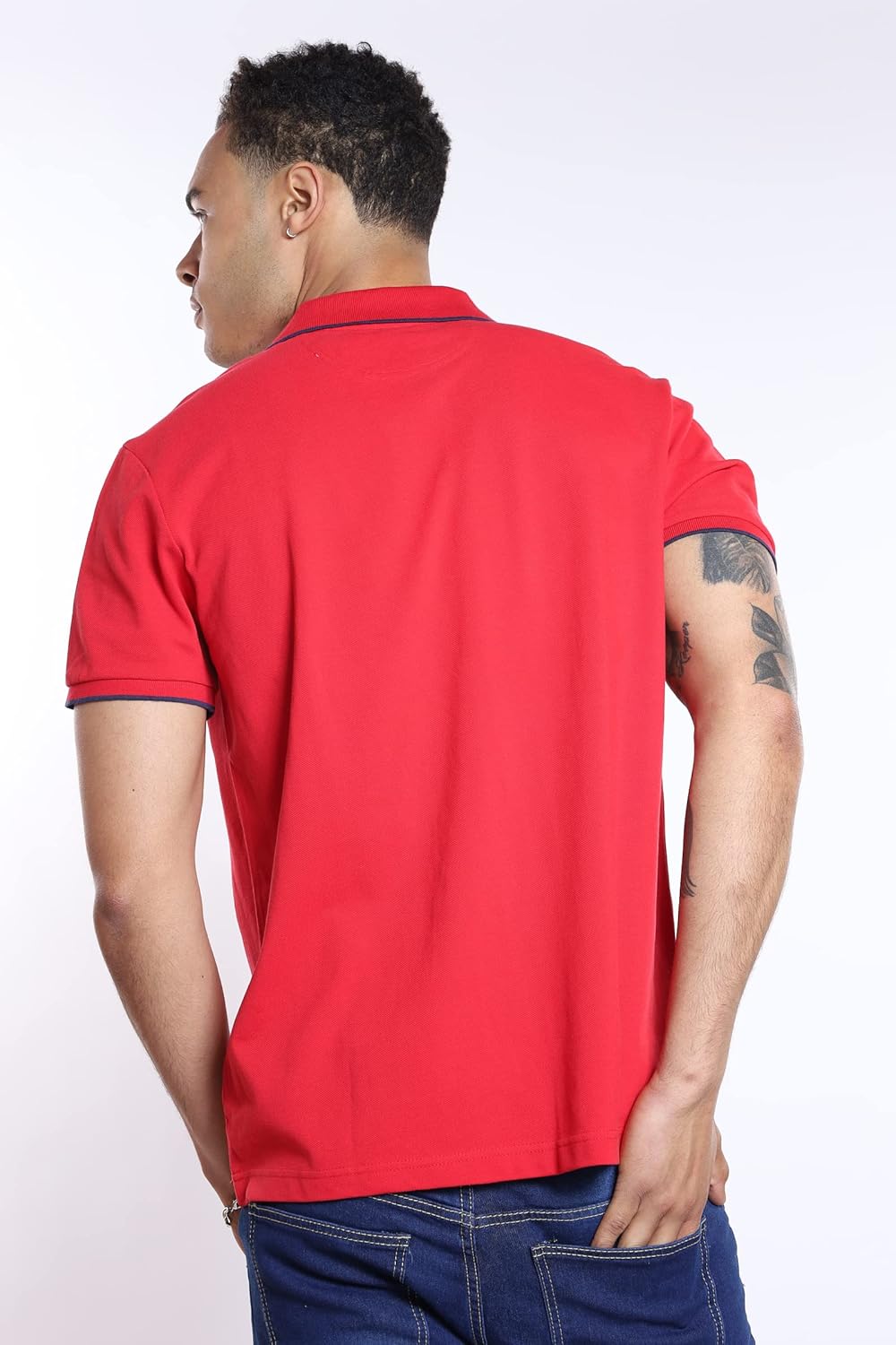 U.S. Polo Assn. Short Sleeve Slim Fit Vertical Pieced Pique Polo Engine Red SM - Image 2